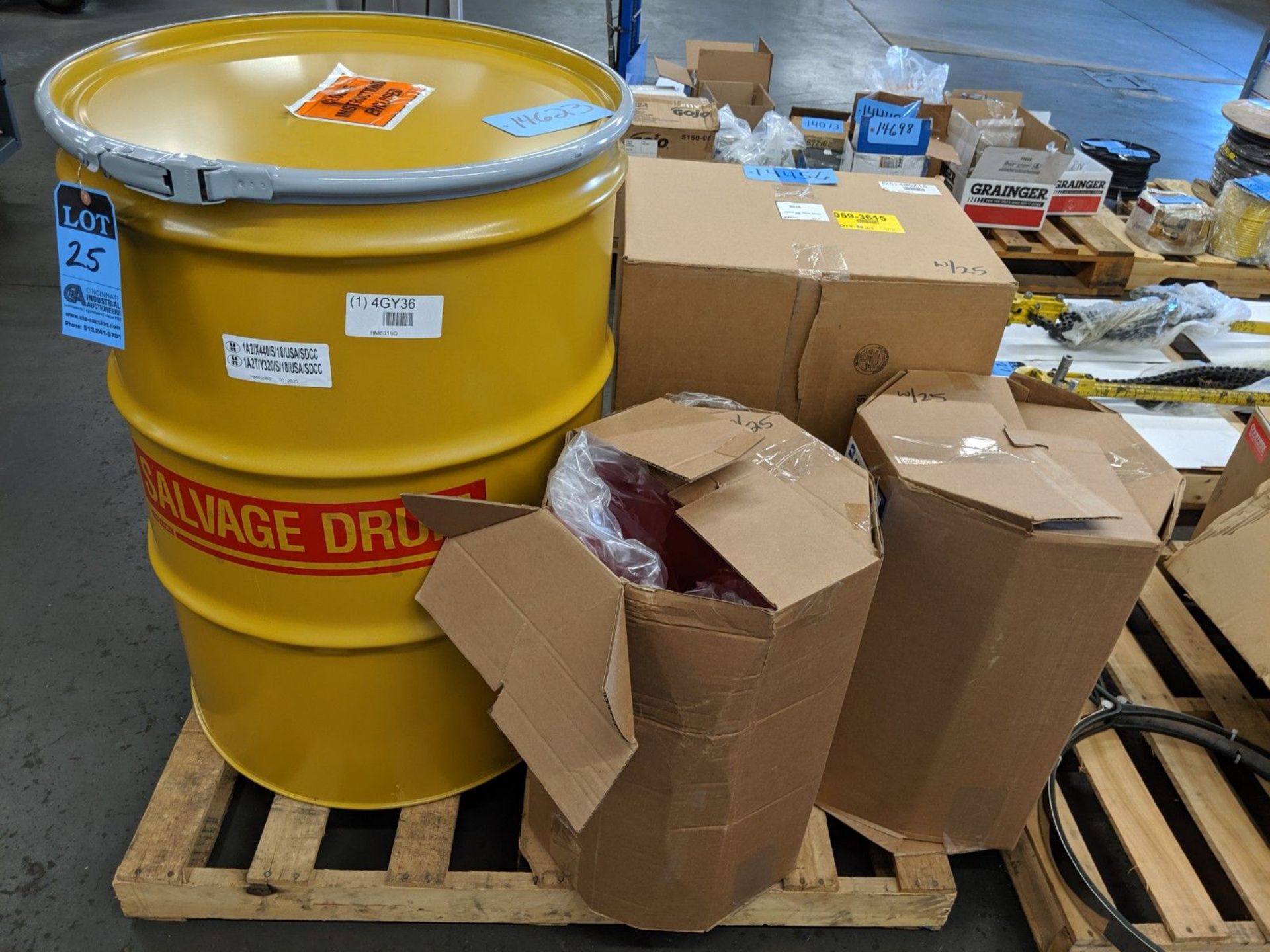50 GALLON SALVAGE DRUM WITH DRUM LINERS (NEW)