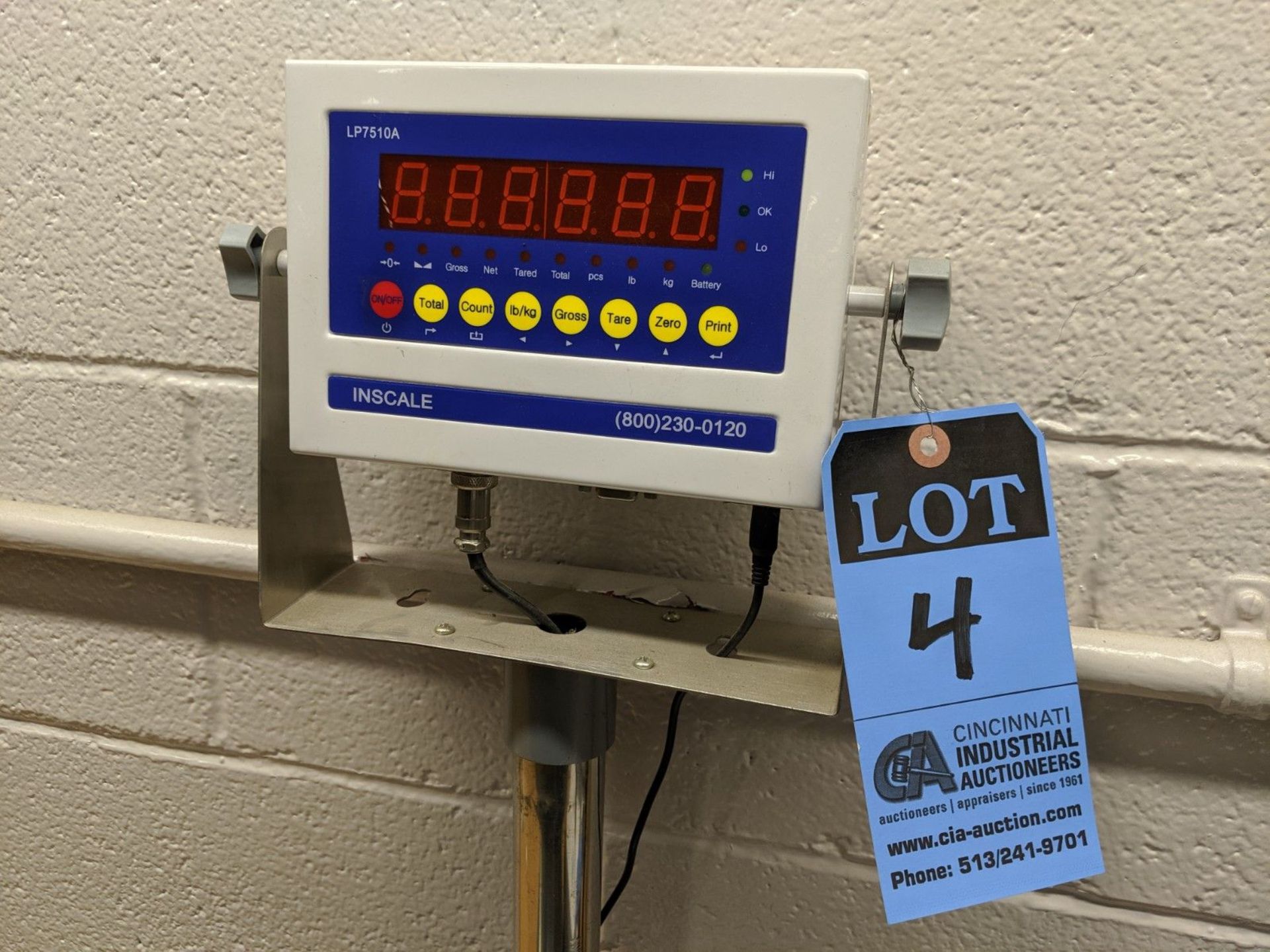 INSCALE DIGITAL SHIPPING SCALE MODEL LP7510A, 1000 LB CAPACITY, 0.2 LB INCREMENTS, 24" X 24"