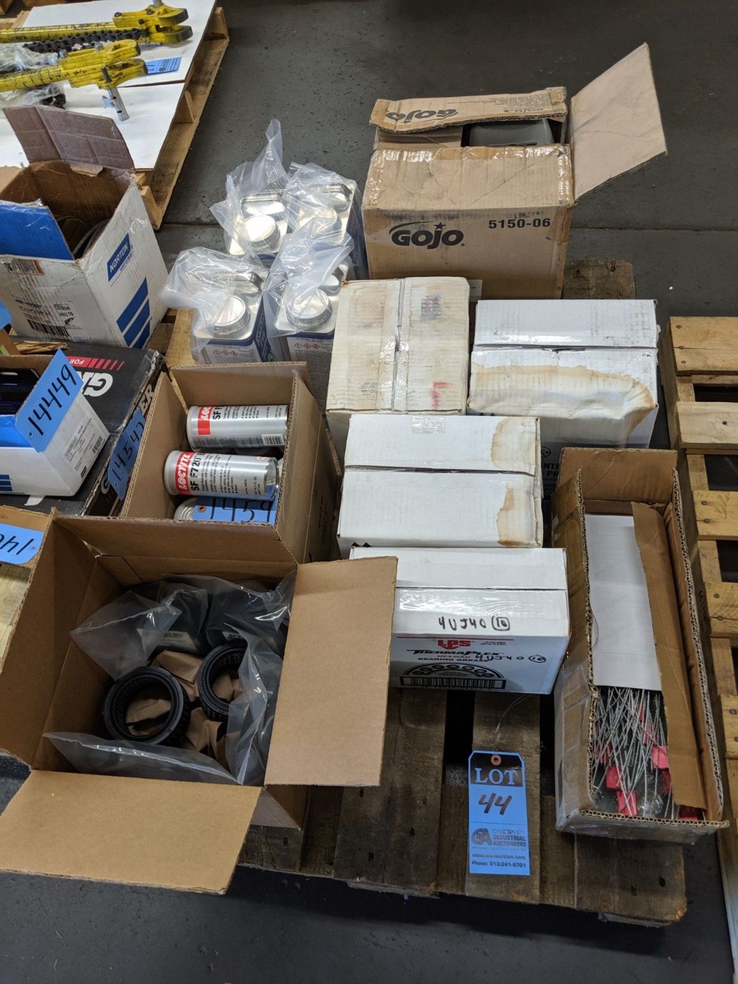 (LOT) MISC. SUPPLY FLUIDS, GEAR GREASE, PVC WELDON, DEGREASER, LOCTILE, RUBBER COATING AND