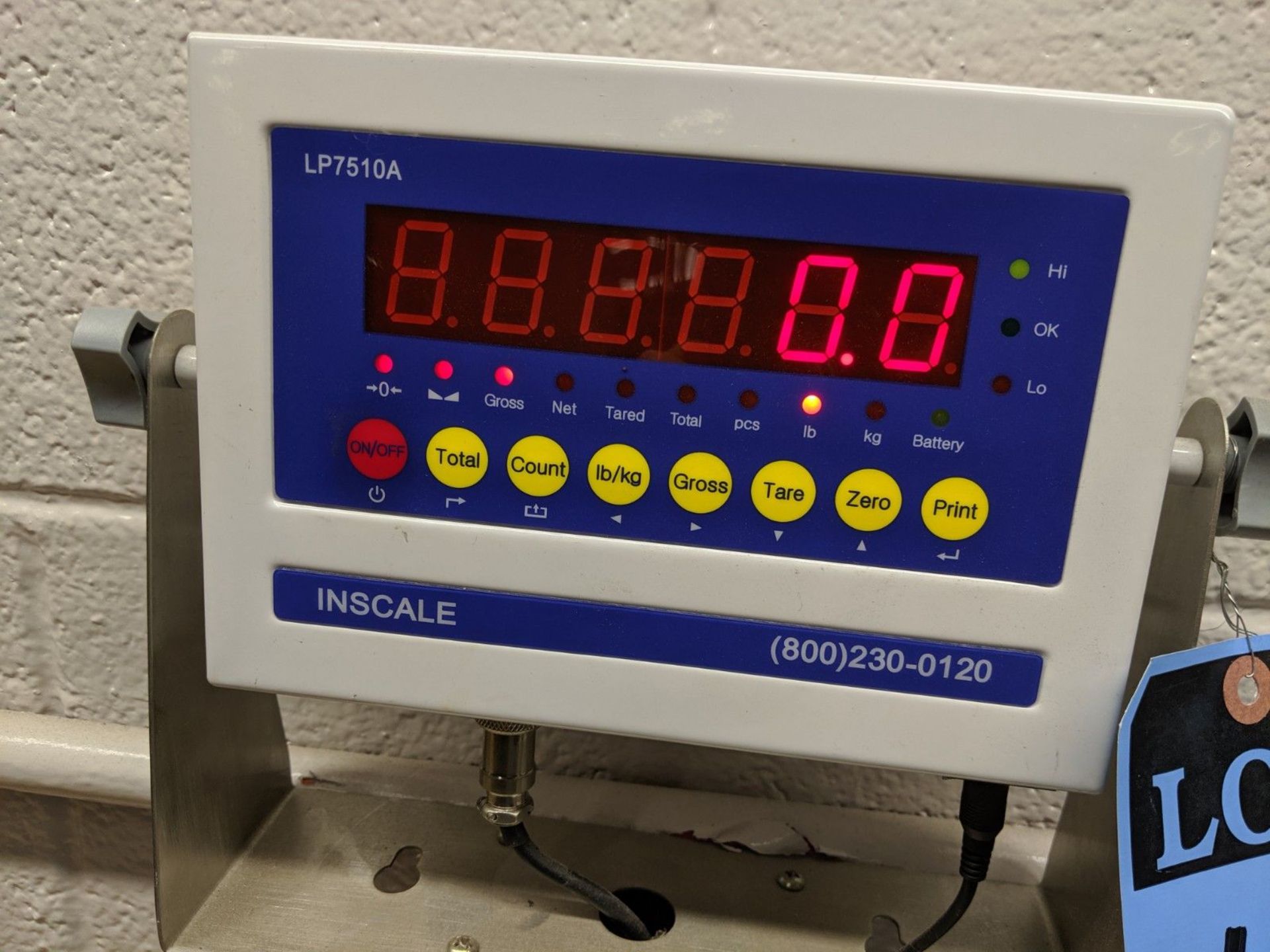 INSCALE DIGITAL SHIPPING SCALE MODEL LP7510A, 1000 LB CAPACITY, 0.2 LB INCREMENTS, 24" X 24" - Image 3 of 4