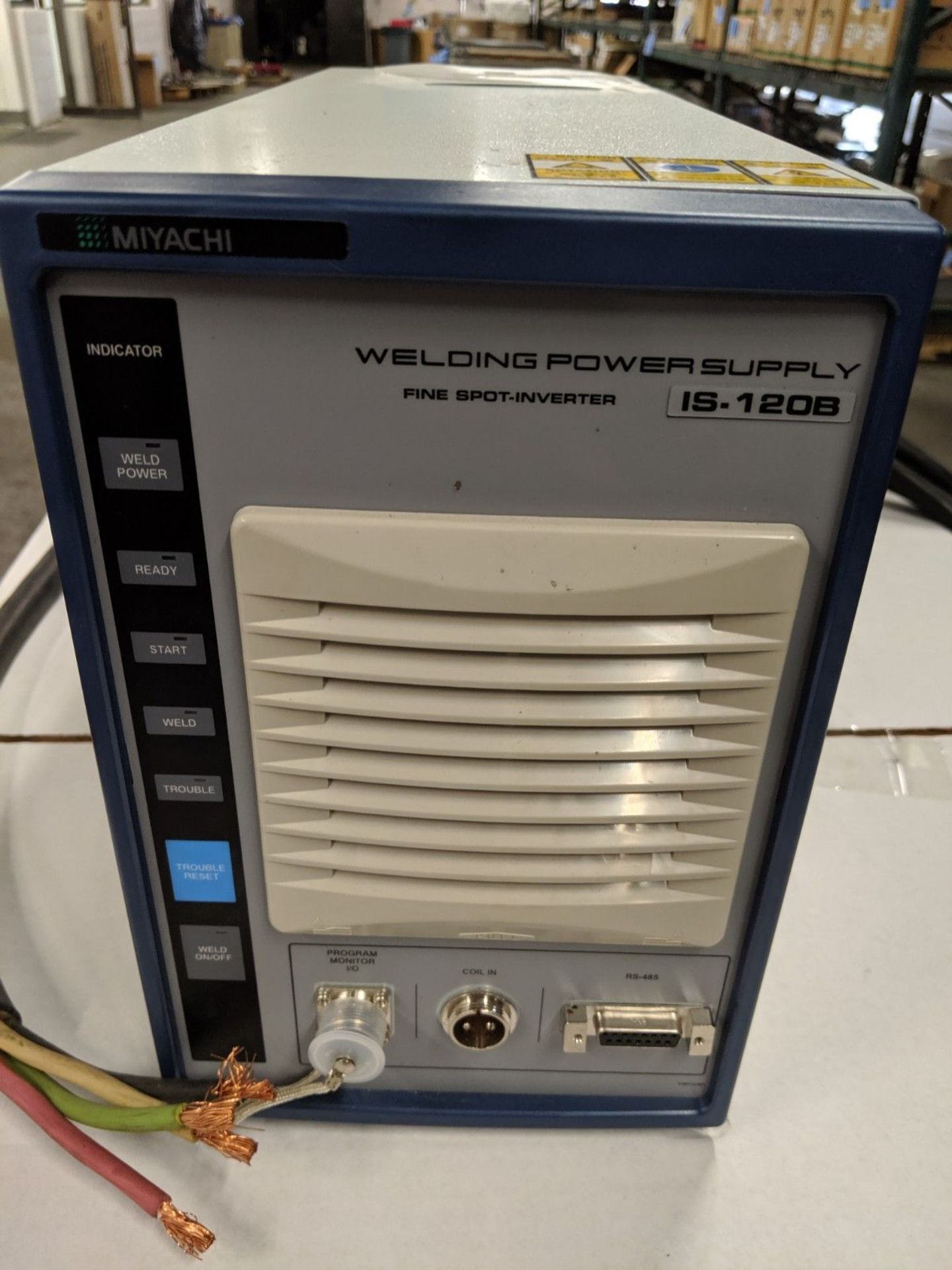 MIYACHI FINE SPOT INVERTER WELDING POWER SUPPLY, MODEL IS-120B, S/N 0525625, WITH CABLE AND DISK - Image 2 of 6