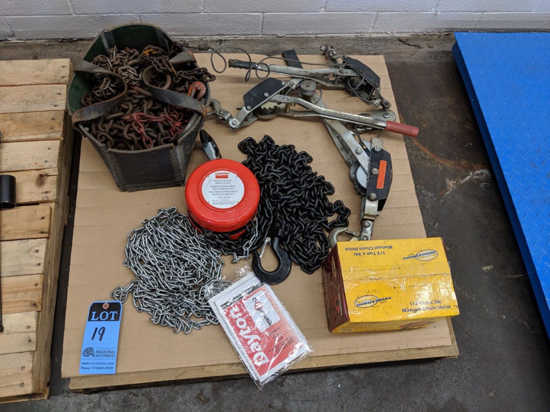 (LOT) MANUAL CHAIN HOISTS, COME-A-LONGS AND MISC. CHAIN