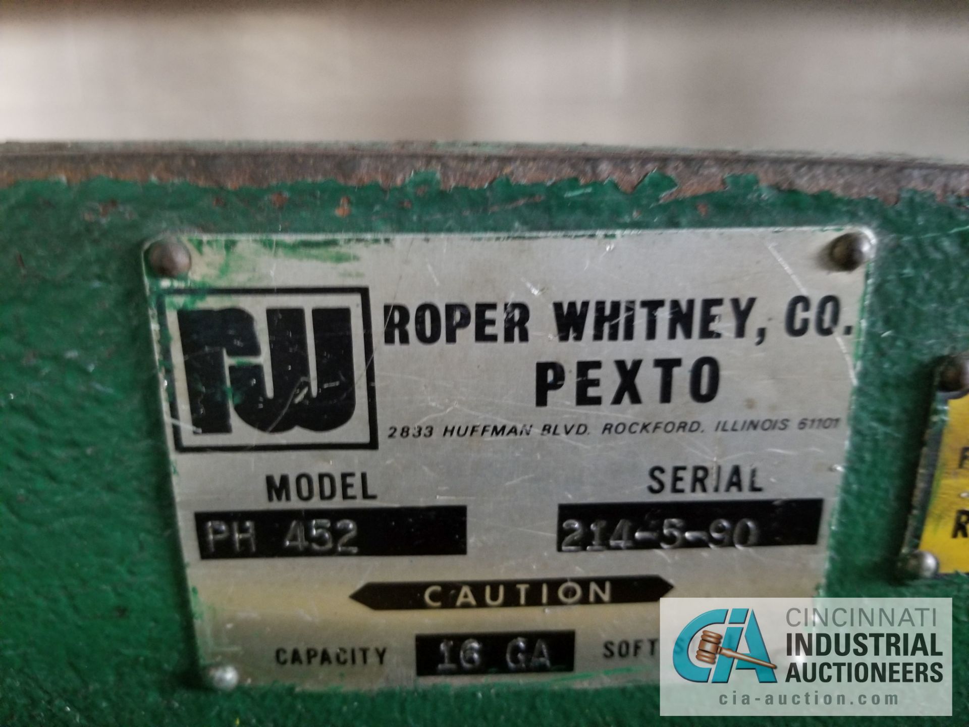 16 GA X 52" PEXTO MODEL PH452 HYDRAULIC SQUARING SHEAR, S/N 214-5-90 - Image 3 of 3