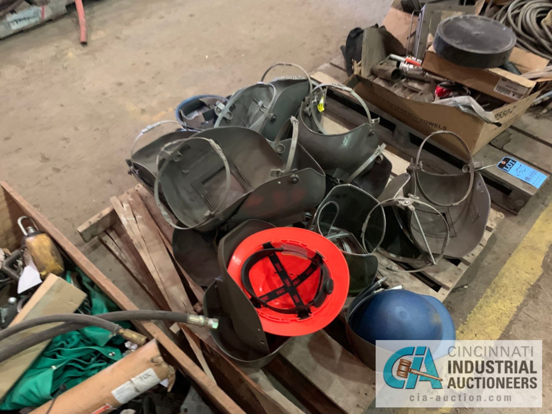 (LOT) (3) SKIDS WELDING HELMETS, FOOT PEDALS & MISC. ***LOCATED IN MILFORD, OHIO*** - Image 3 of 4
