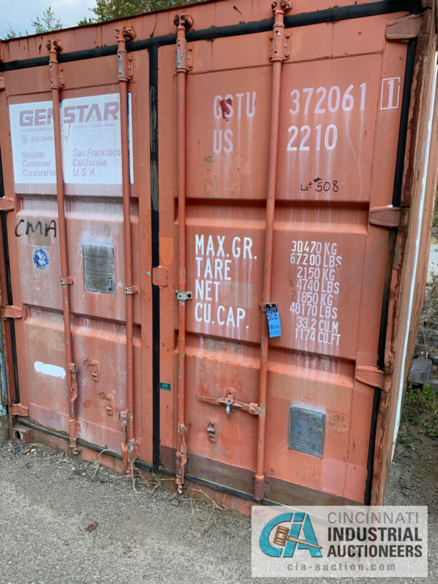 8' WIDE X 8' TALL X 20' LONG STEEL SHIPPING CONTAINER (ORANGE) ***LOCATED IN MILFORD, OHIO*** - Image 2 of 2