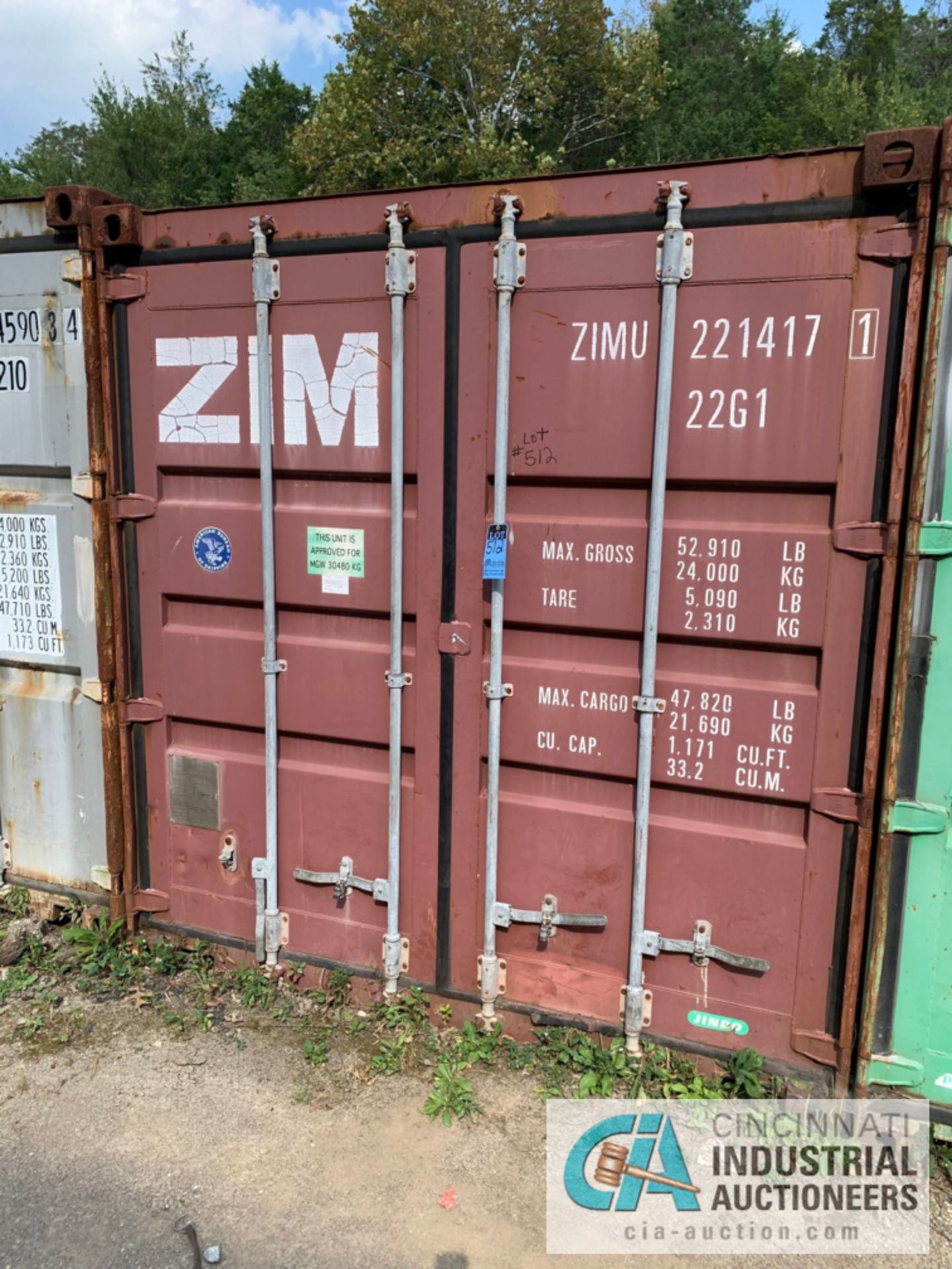 8' WIDE X 8' TALL X 20' LONG STEEL SHIPPING CONTAINER (RED) ***LOCATED IN MILFORD, OHIO***