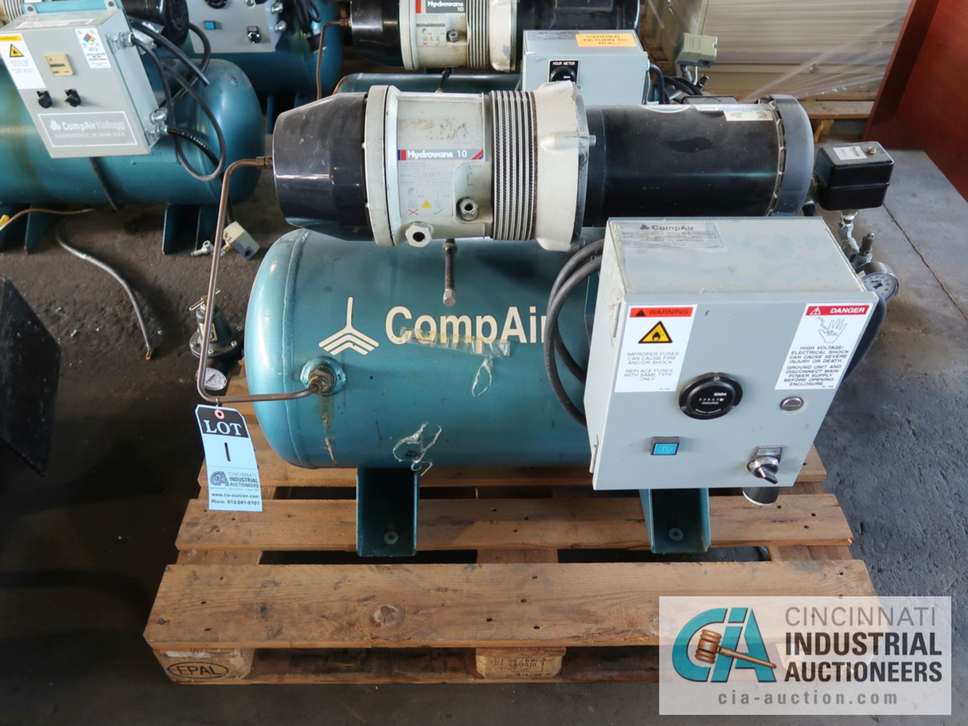 2 H.P. COMPAIR MODEL 10PURS HORIZONTAL TANK MOUNTED AIR COMPRESSOR, 30 GALLON, S/N ....2277