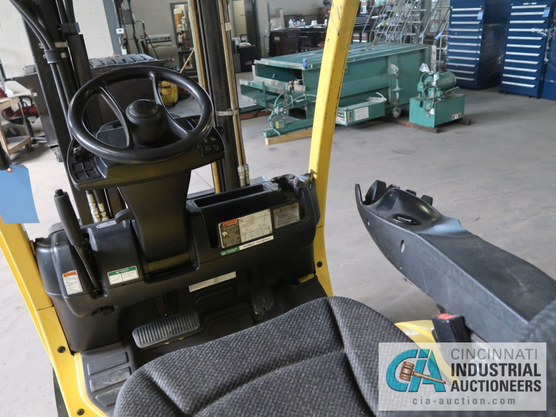 5,000 LB HYSTER MODEL S50FT LP GAS SOLID TIRE LIFT TRUCK WITH 2-STAGE MAST, 130" LIFT HEIGHT, 80" - Image 9 of 11