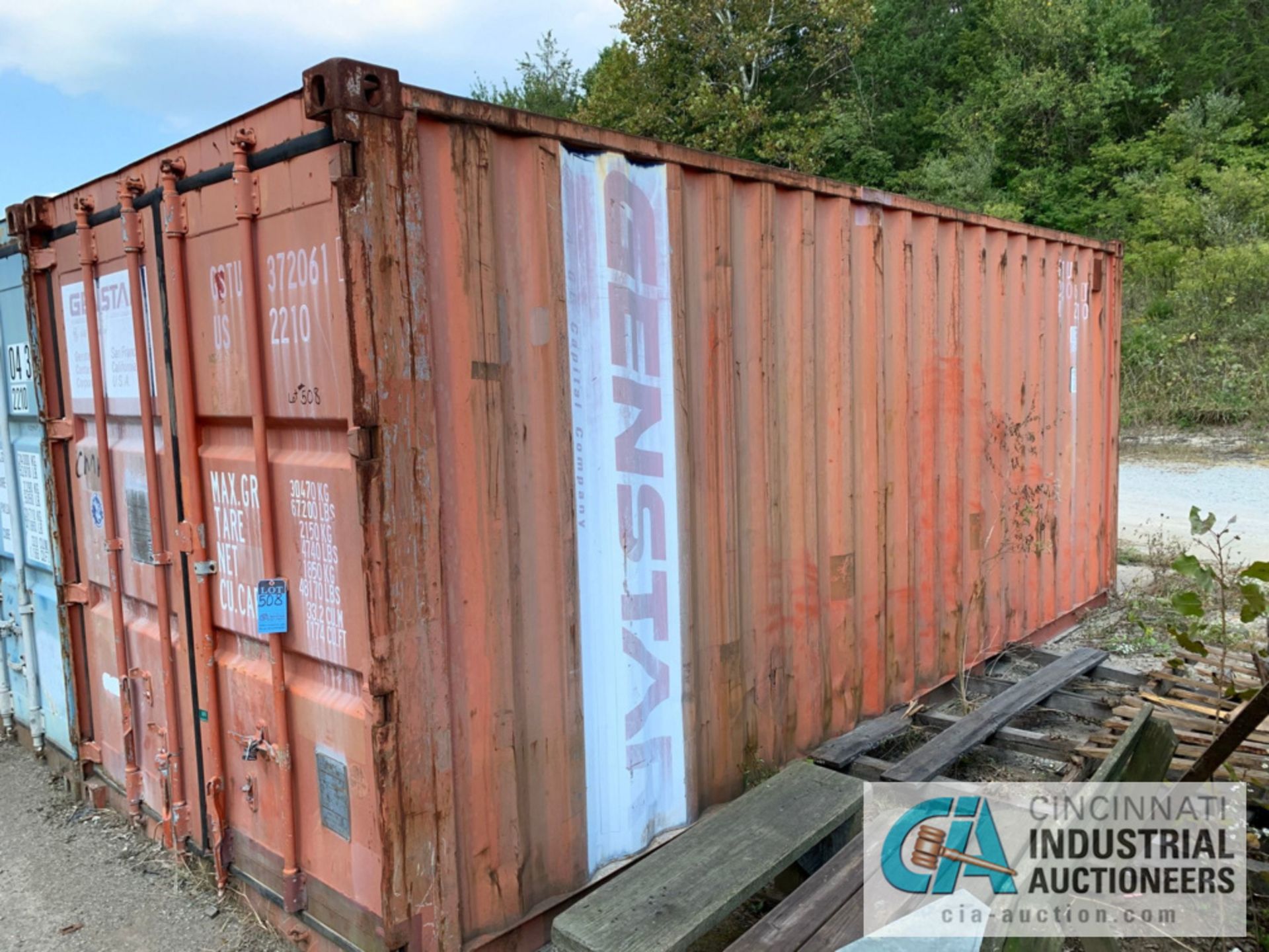 8' WIDE X 8' TALL X 20' LONG STEEL SHIPPING CONTAINER (ORANGE) ***LOCATED IN MILFORD, OHIO***