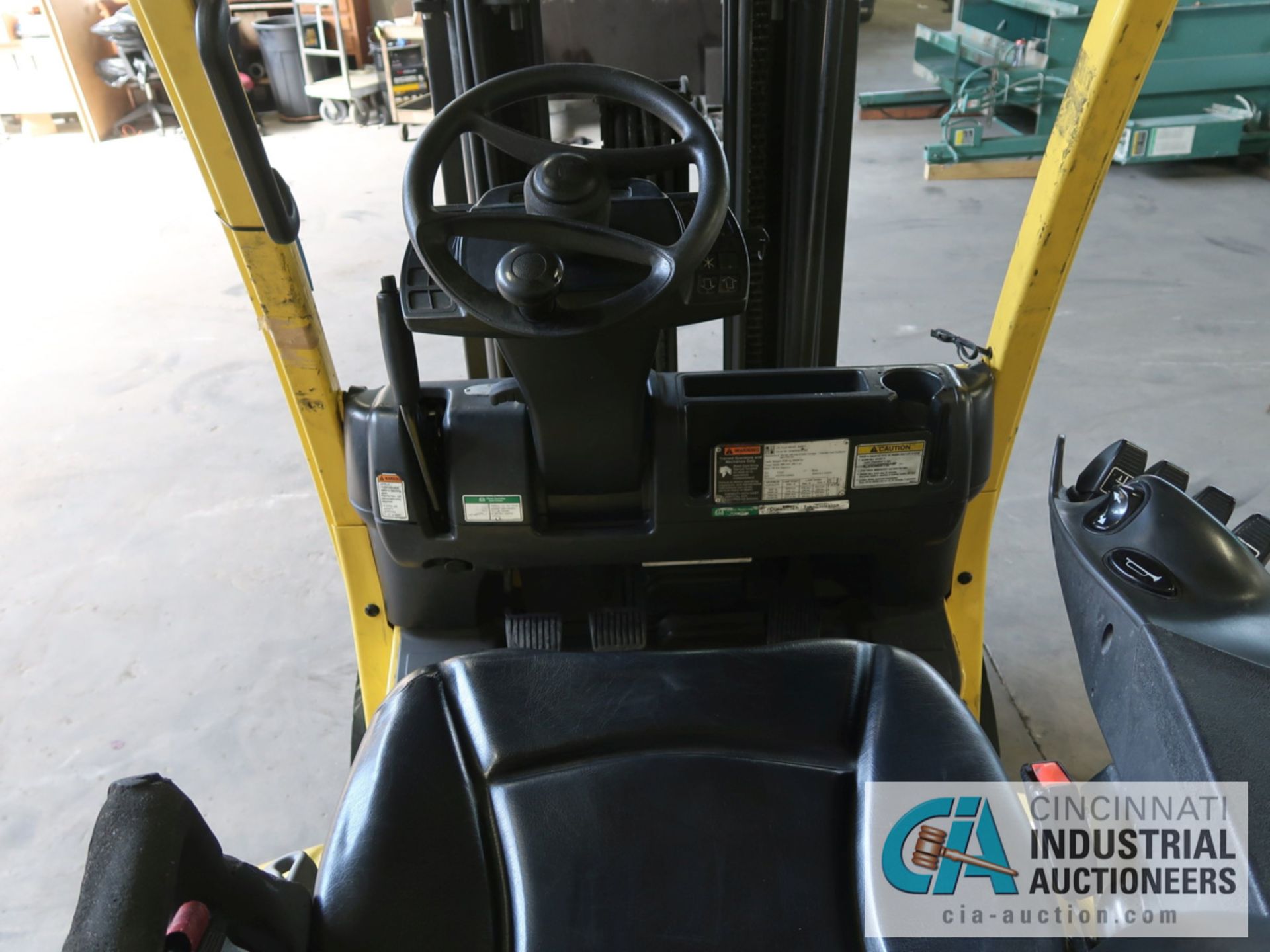 4,000 LB HYSTER MODEL S50FT LP GAS SOLID TIRE LIFT TRUCK WITH CASCADE 45 S-FPS-160 FORK - Image 9 of 11