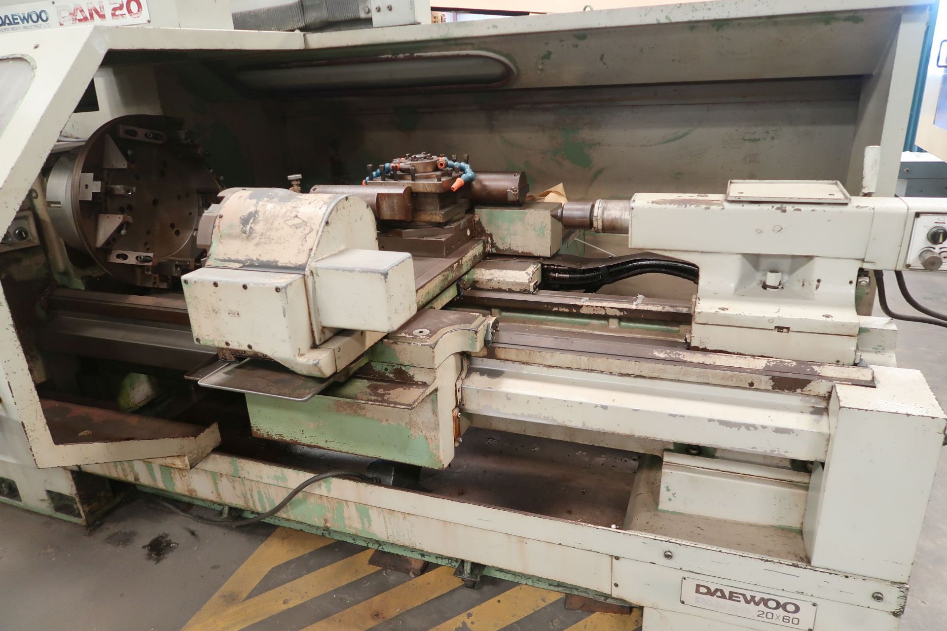 20" X 60" DAEWOO PAN-20 FLAT BED CNC LATHE; FANUC 6T CONTROL - Image 2 of 9