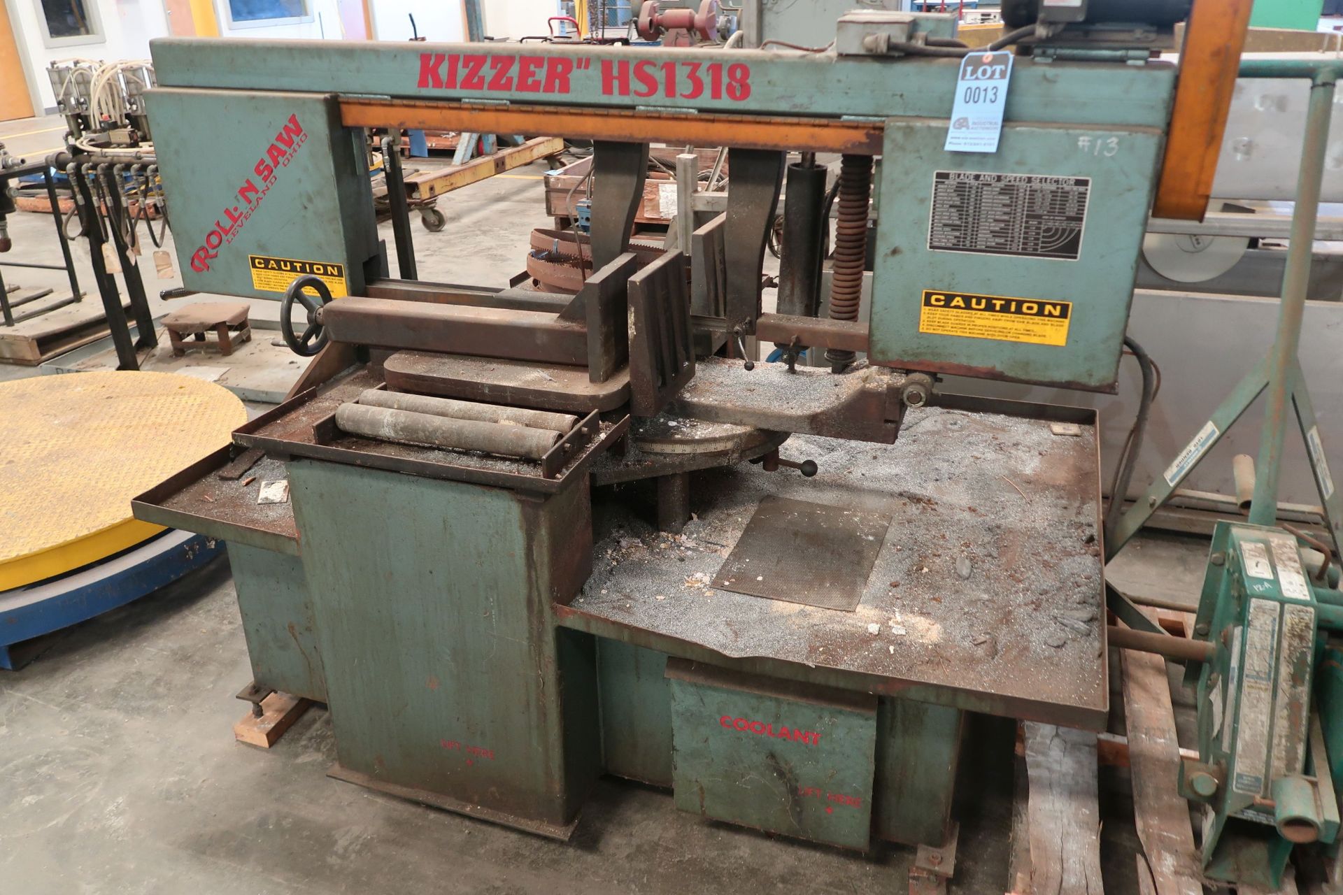 12" X 18" ROLL-IN KIZZER HS1318 HORIZONTAL BAND SAW