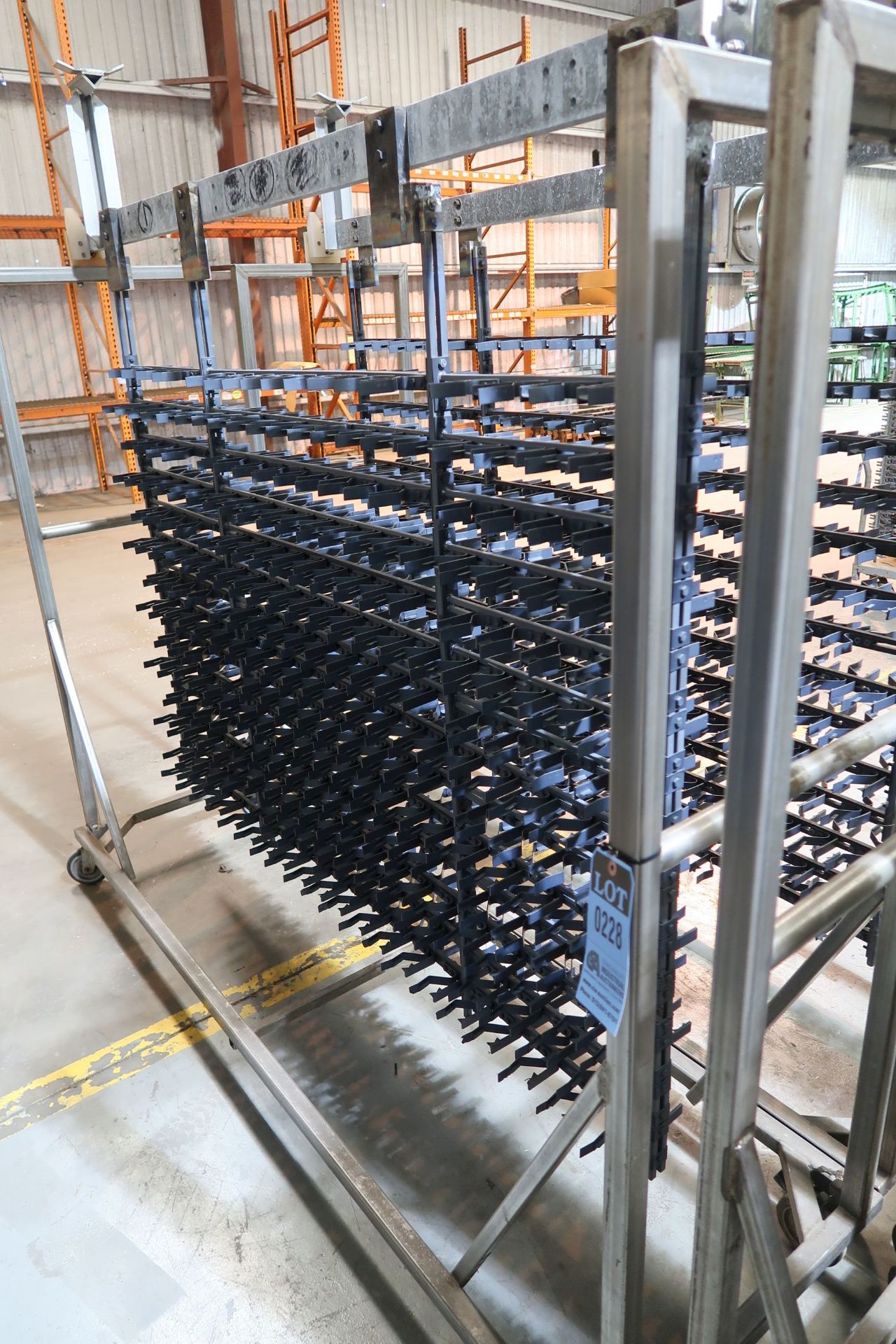 6' W ANODIZING LINE PART RACK WITH CART