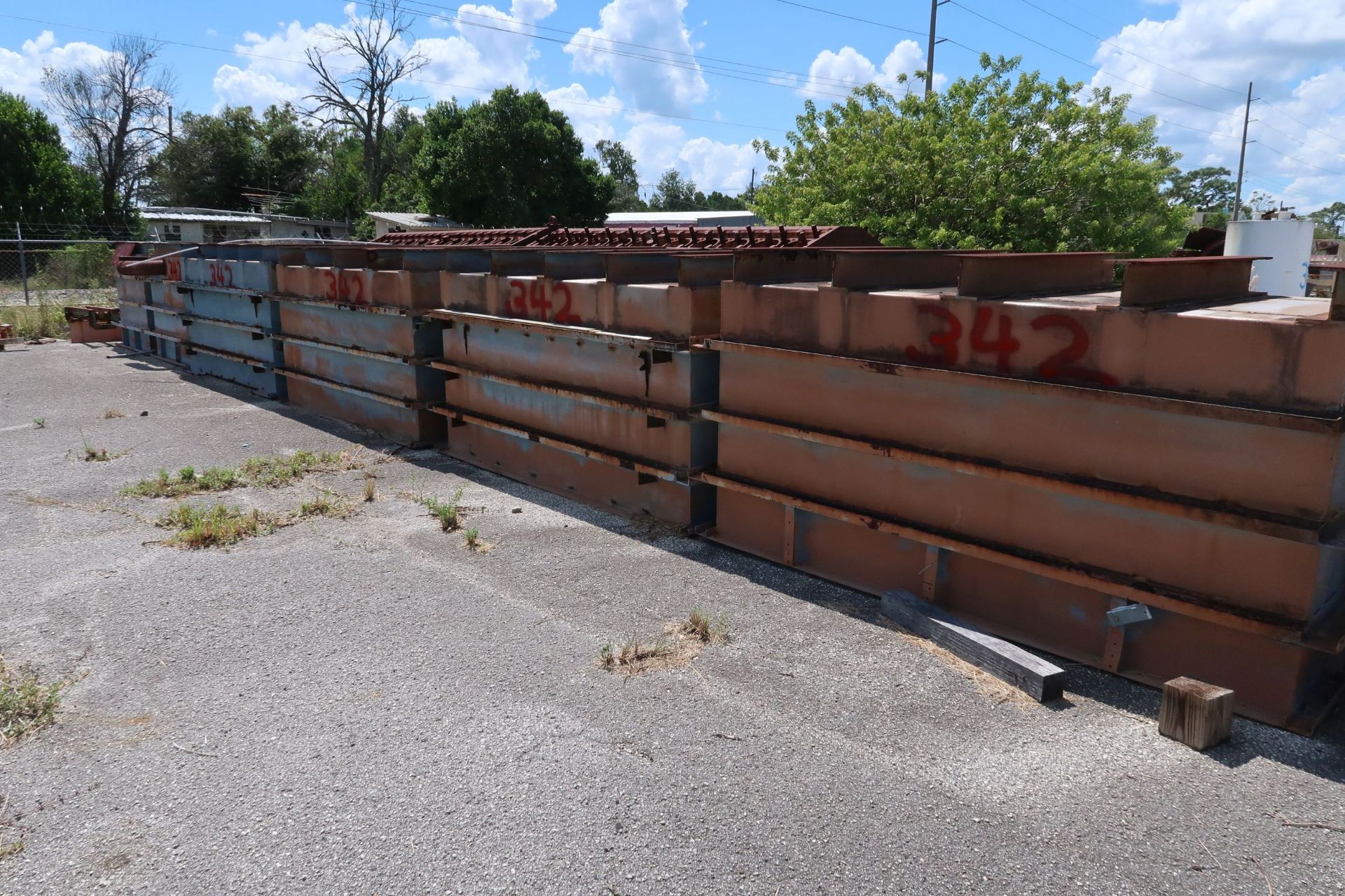 92" X 54" X 48" D FABRICATED STEEL TANKS (RED PAINT) - Image 2 of 3