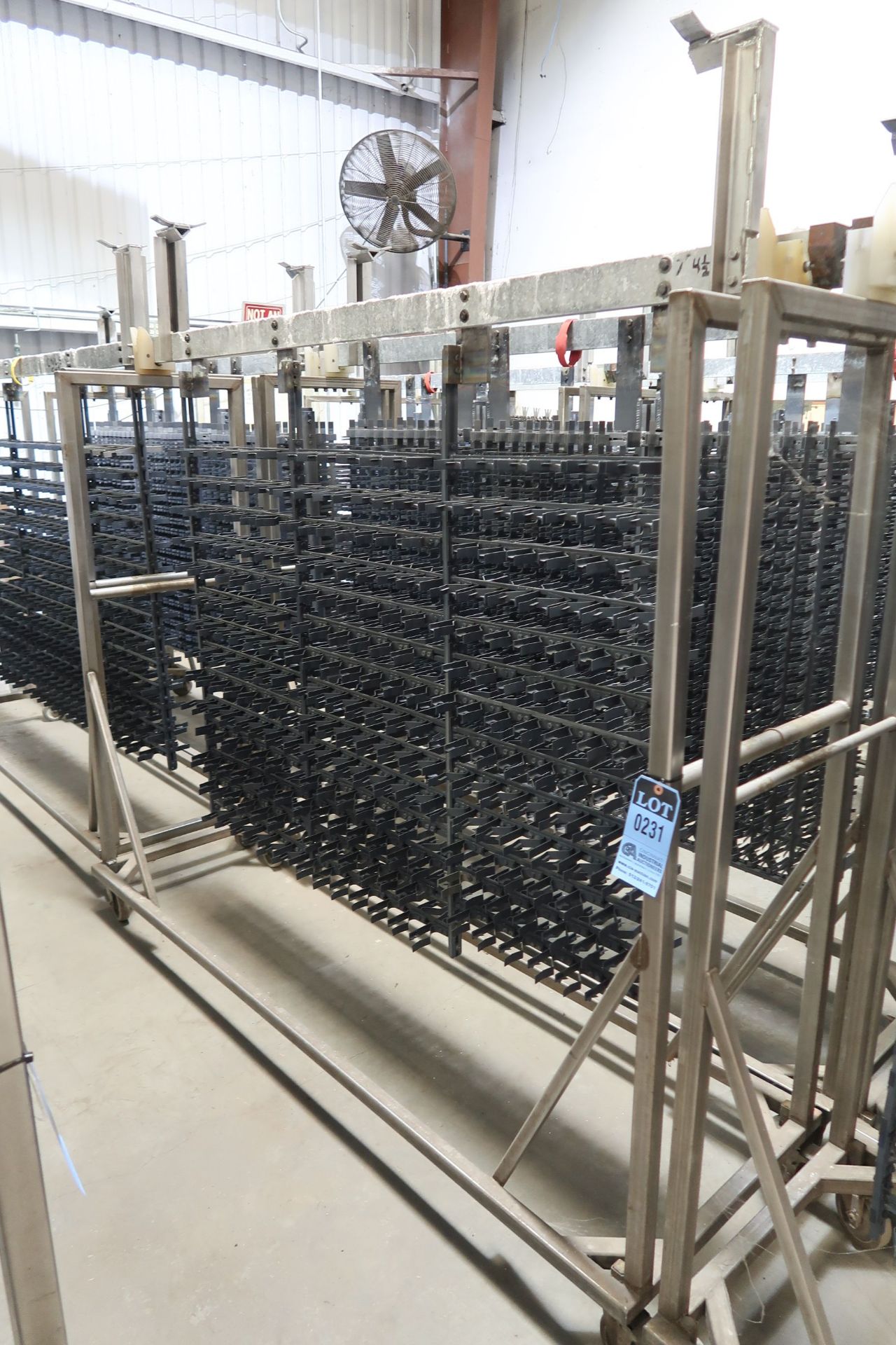 6' W ANODIZING LINE PART RACK WITH CART