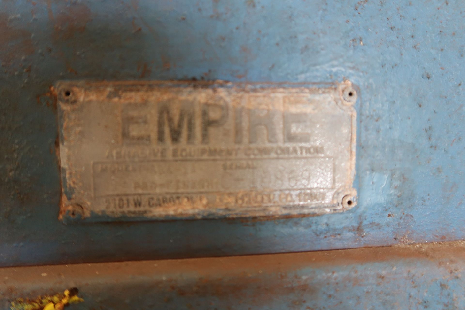 30" X 30" EMPIRE MODEL BB4-1A PRO-FINISH TUMBLING BASKET BLASTER WITH RECLAIM & DUST COLLECTOR - Image 2 of 6