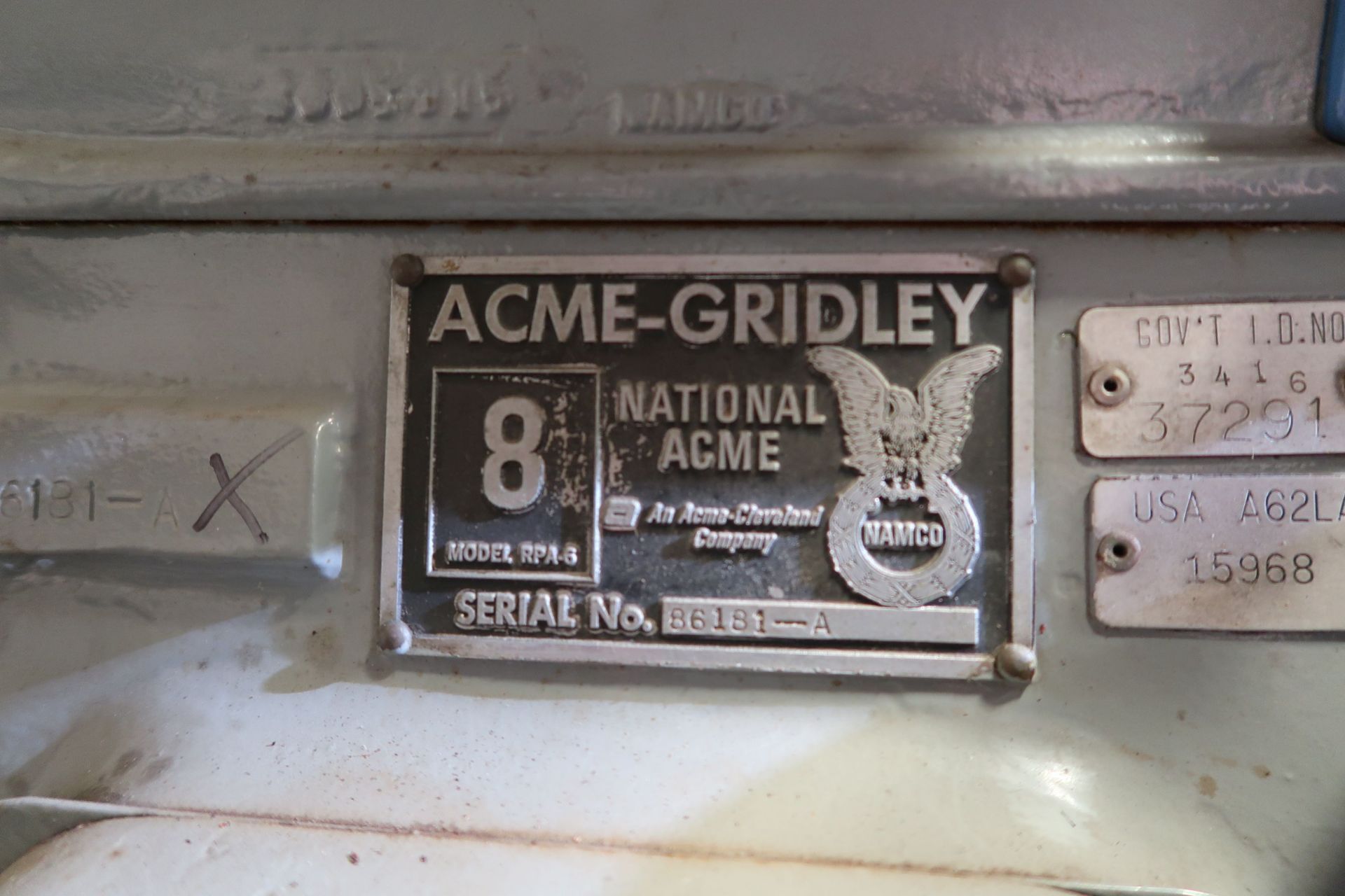 8" ACME GRIDLEY MODEL RPA-6 CNC SIX-SPINDLE CHUCKER; S/N 86181A, ALLEN BRADLEY 9/240 CNC CONTROL ( - Image 13 of 15