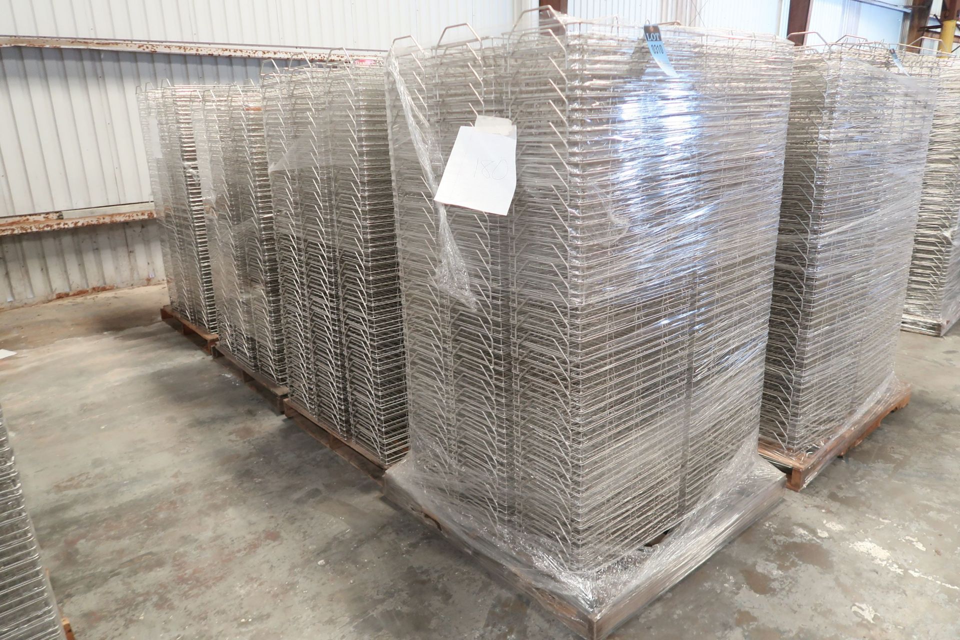 (LOT) (4) SKIDS, 12" X 22" X 2" D STAINLESS WIRE PART TRAYS, APPROX. (170) PER SKID, APPROX. (680)