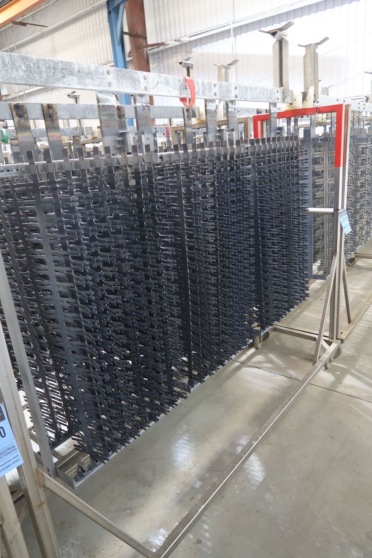 6' W ANODIZING LINE PART RACK WITH CART