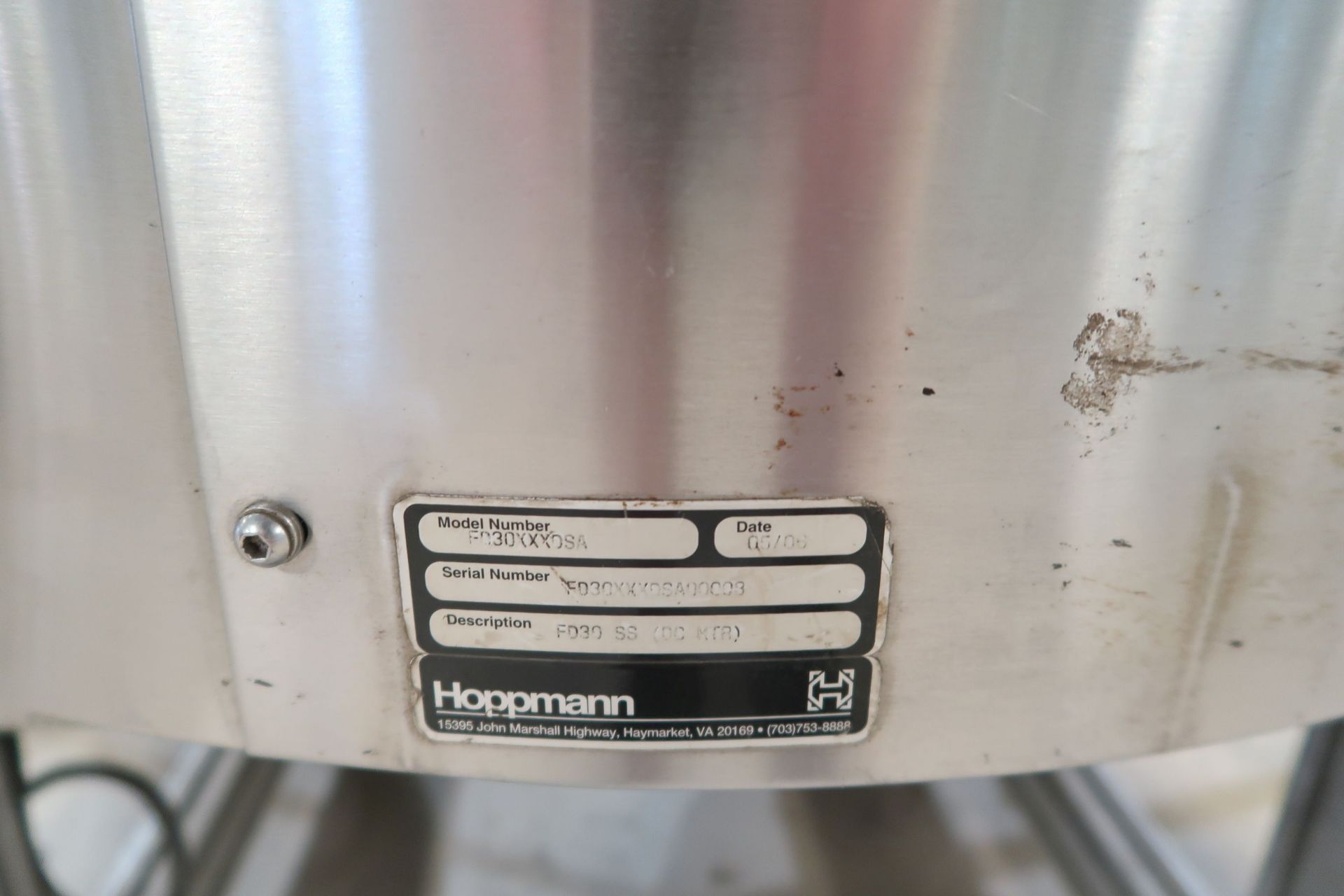 HOPPMANN MODEL F030 BSA STAINLESS STEEL ROTARY TABLE SORTER WITH CONVEYOR & FEED UNIT - Image 3 of 8