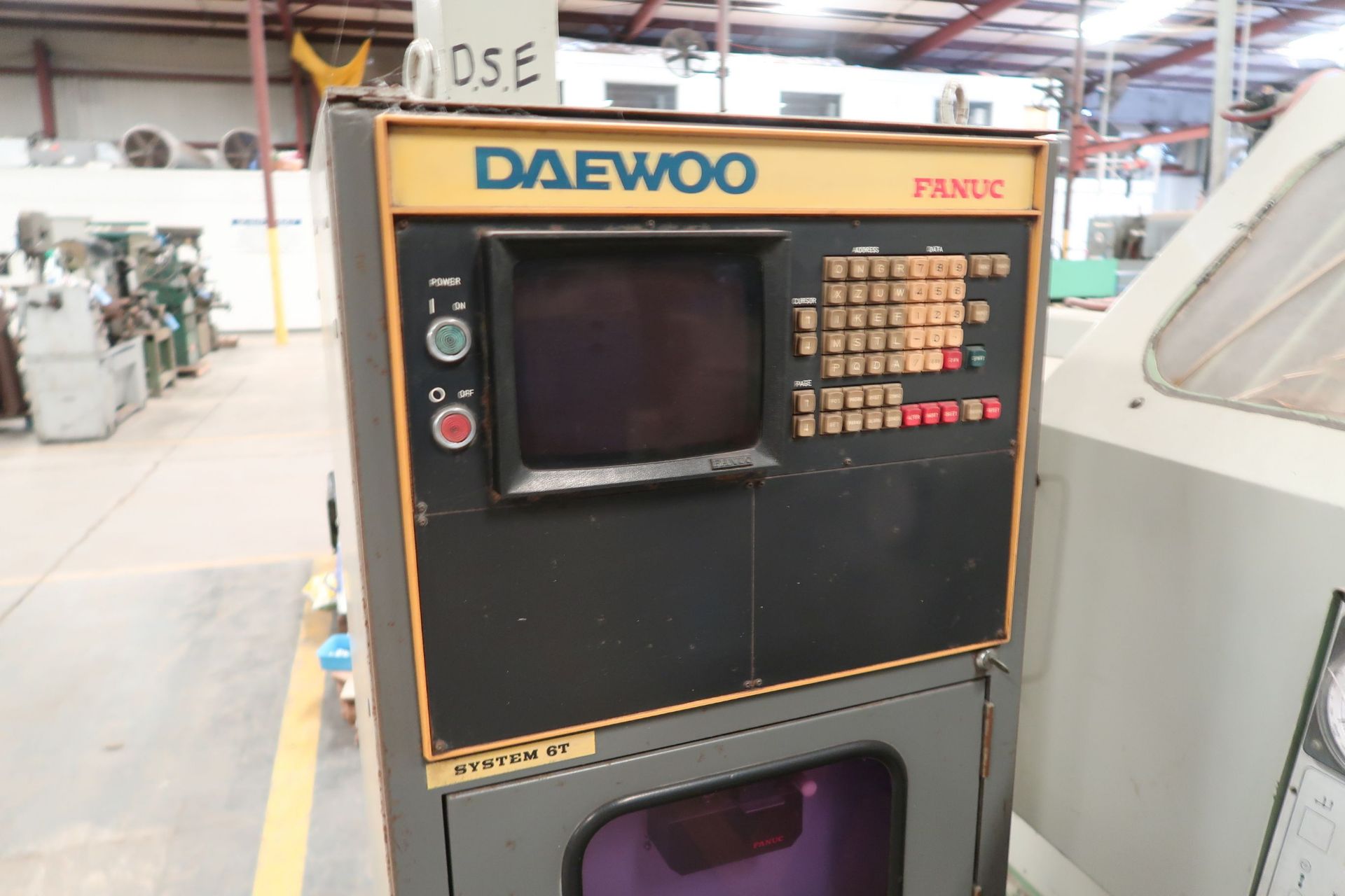 20" X 60" DAEWOO PAN-20 FLAT BED CNC LATHE; FANUC 6T CONTROL - Image 6 of 9