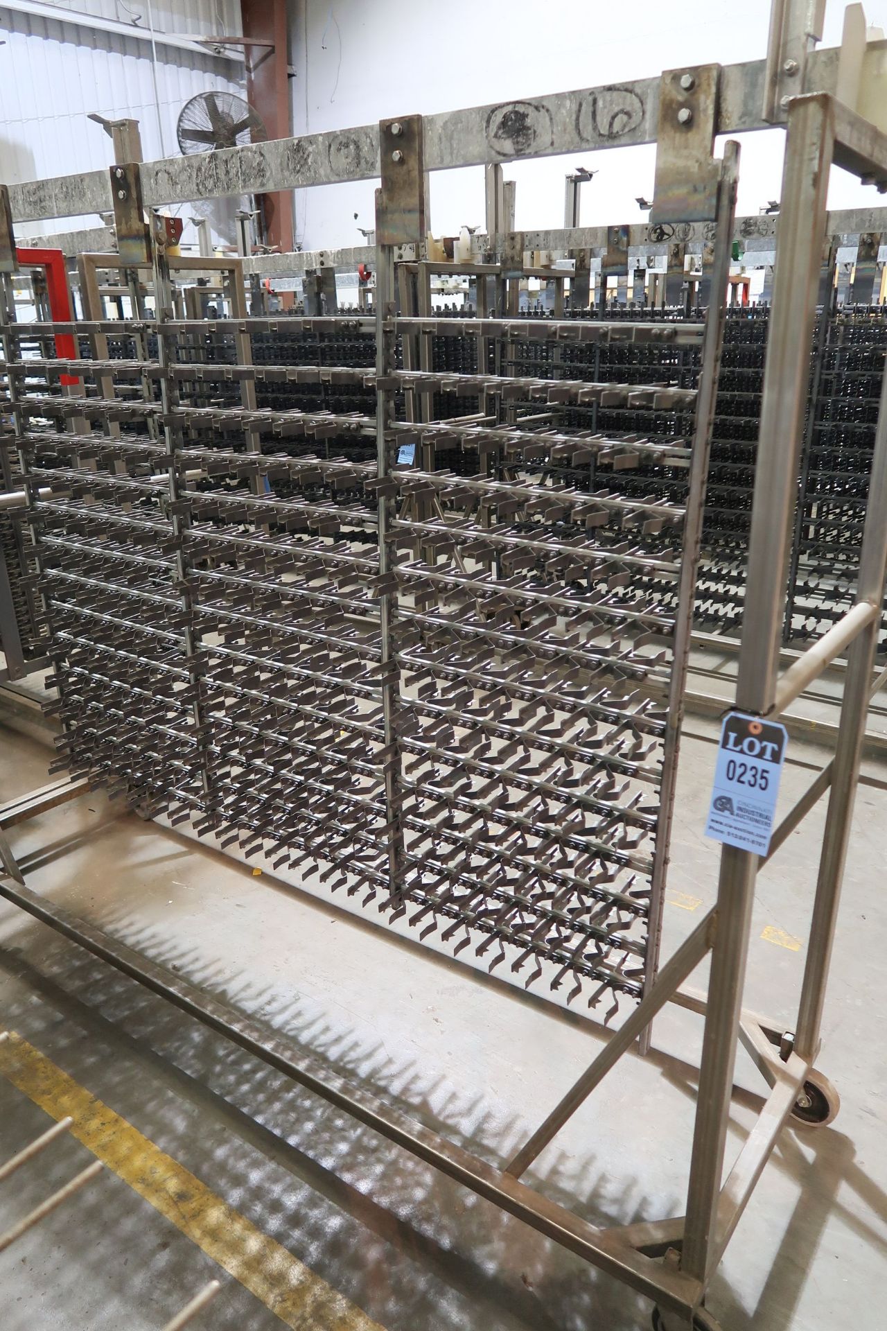 6' W ANODIZING LINE PART RACK WITH CART