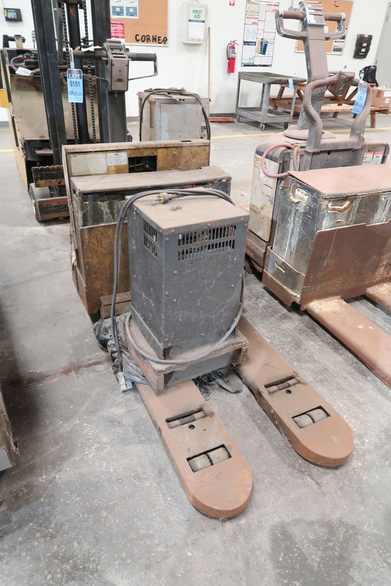 ELECTRIC PALLET TRUCKS; (1) YALE MPW060 WITH CHARGER, (1) CROWN PE3540