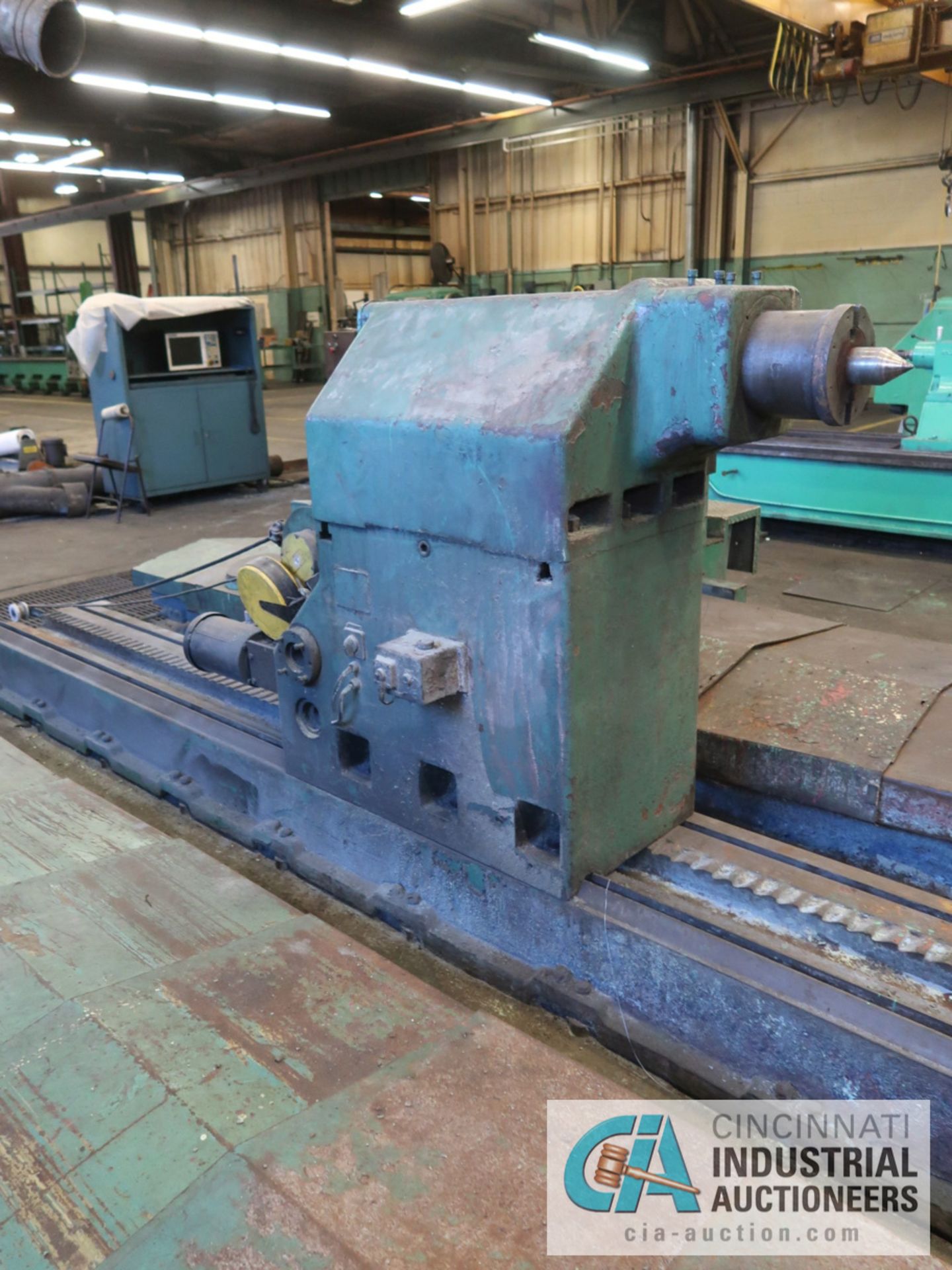 80" X 16' SAFOP LEONARD MODEL 1500-TR HEAVY DUTY LATHE W/ GRINDING ATTACHMENT; S/N 7313, 450 RPM - Image 6 of 13