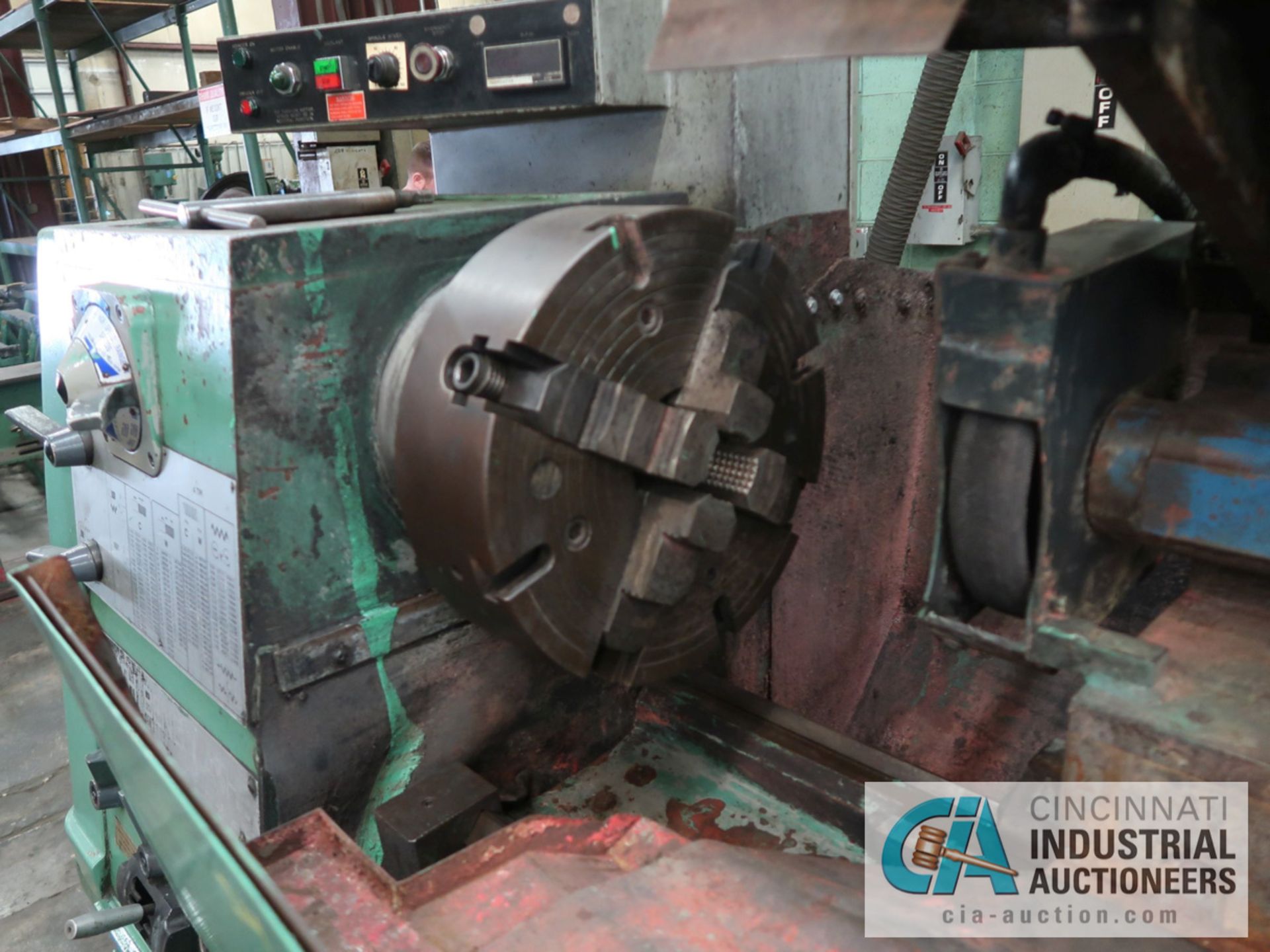 24" X 10' SOUTH BEND ENGINE LATHE W/ GRINDING ATTACHMENT; S/N 21129801058, 1,000 RPM, APPROX. 16" - Image 5 of 9