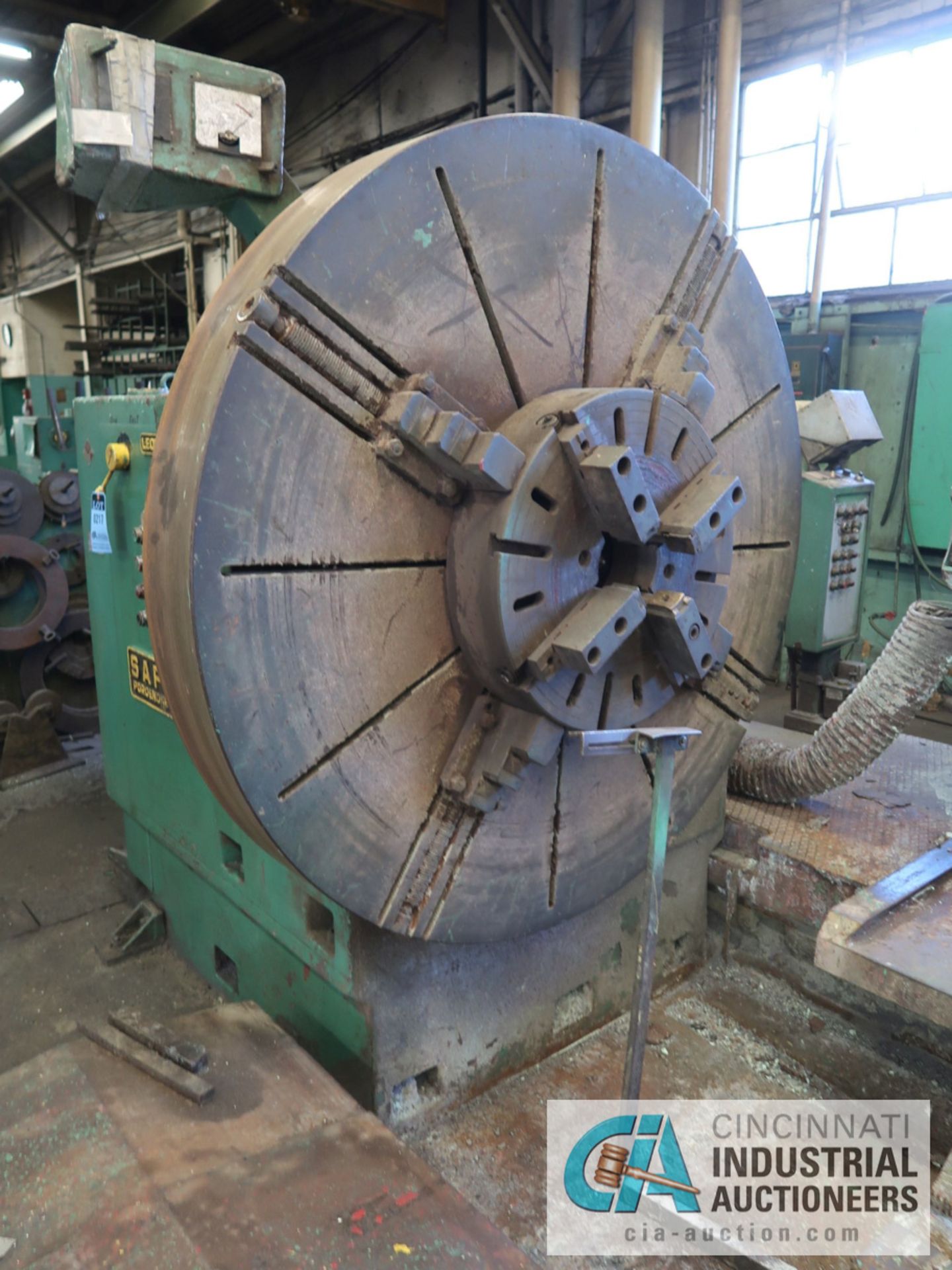 80" X 16' SAFOP LEONARD MODEL 1500-TR HEAVY DUTY LATHE W/ GRINDING ATTACHMENT; S/N 7313, 450 RPM - Image 10 of 13