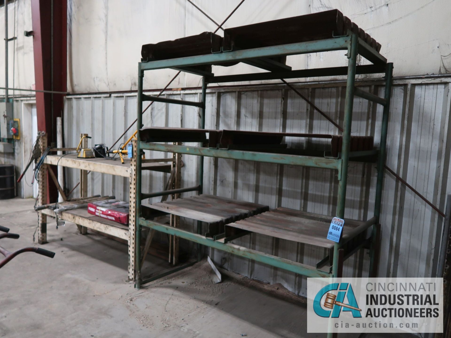 SECTIONS OF MISC. SIZE PALLET RACK WITH CONTENTS