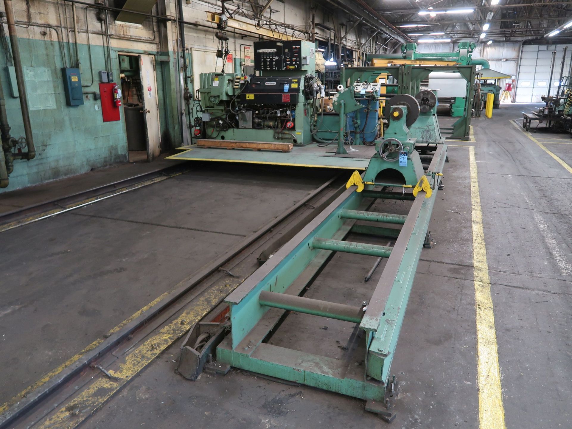 OVERALL LOTS 199A AND 199B 64” X 249” ROLLMASTER STRIP BUILDING LATHE AND 3.5” DAVIS MODEL DS-RE