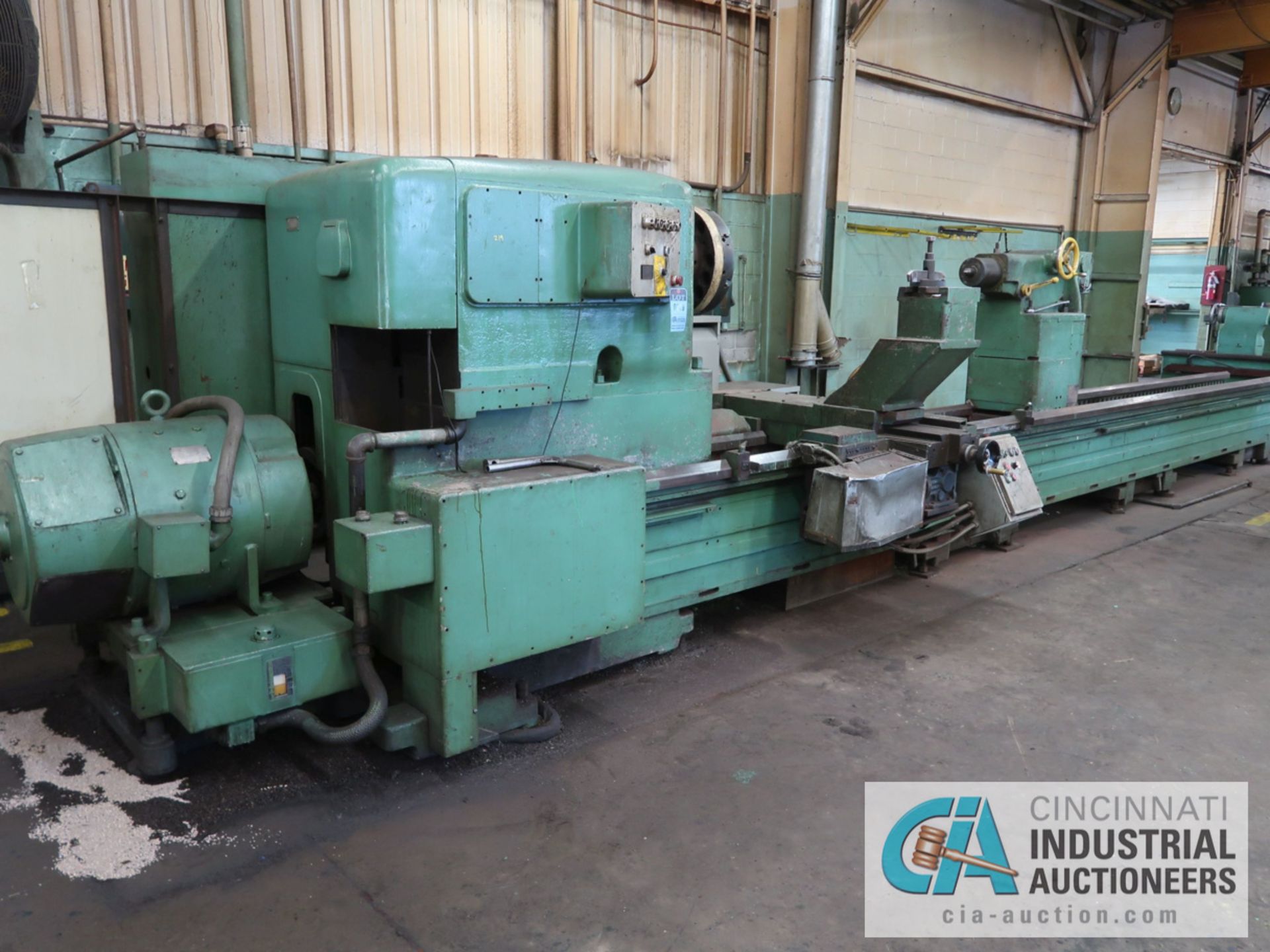 64" X 22' MONARCH ENGINE LATHE; S/N 46883-NC, APPROX. 50" SWING OVER CROSS SLIDE, APPROX. 60"