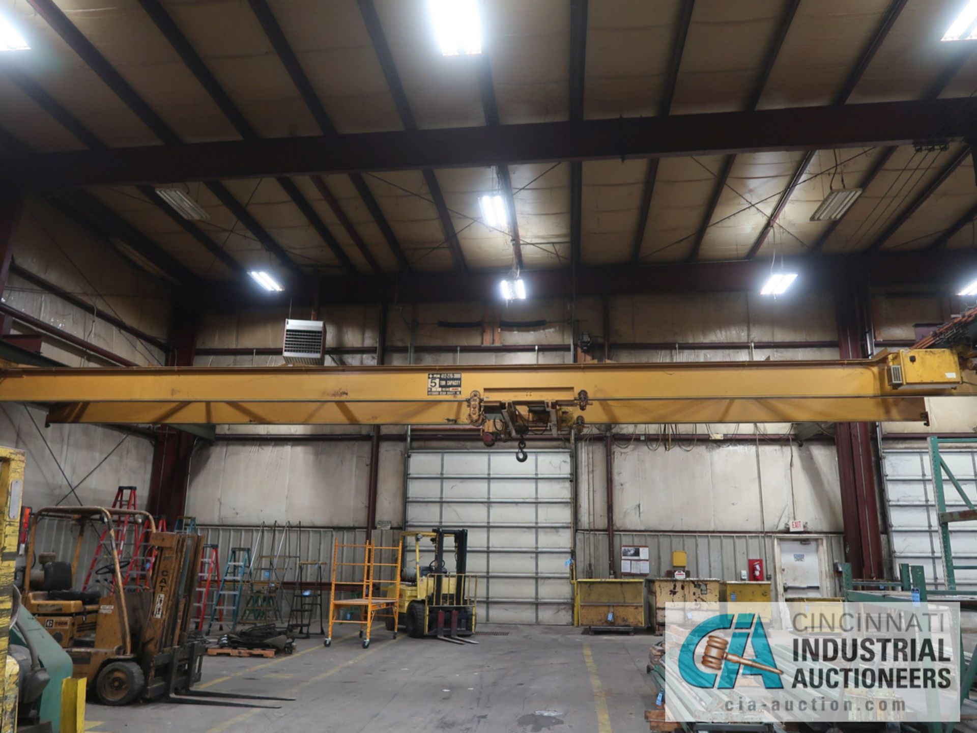 5 TON X 55' APPROX. SPAN PDS UNDERHUNG OVERHEAD BRIDGE CRANE