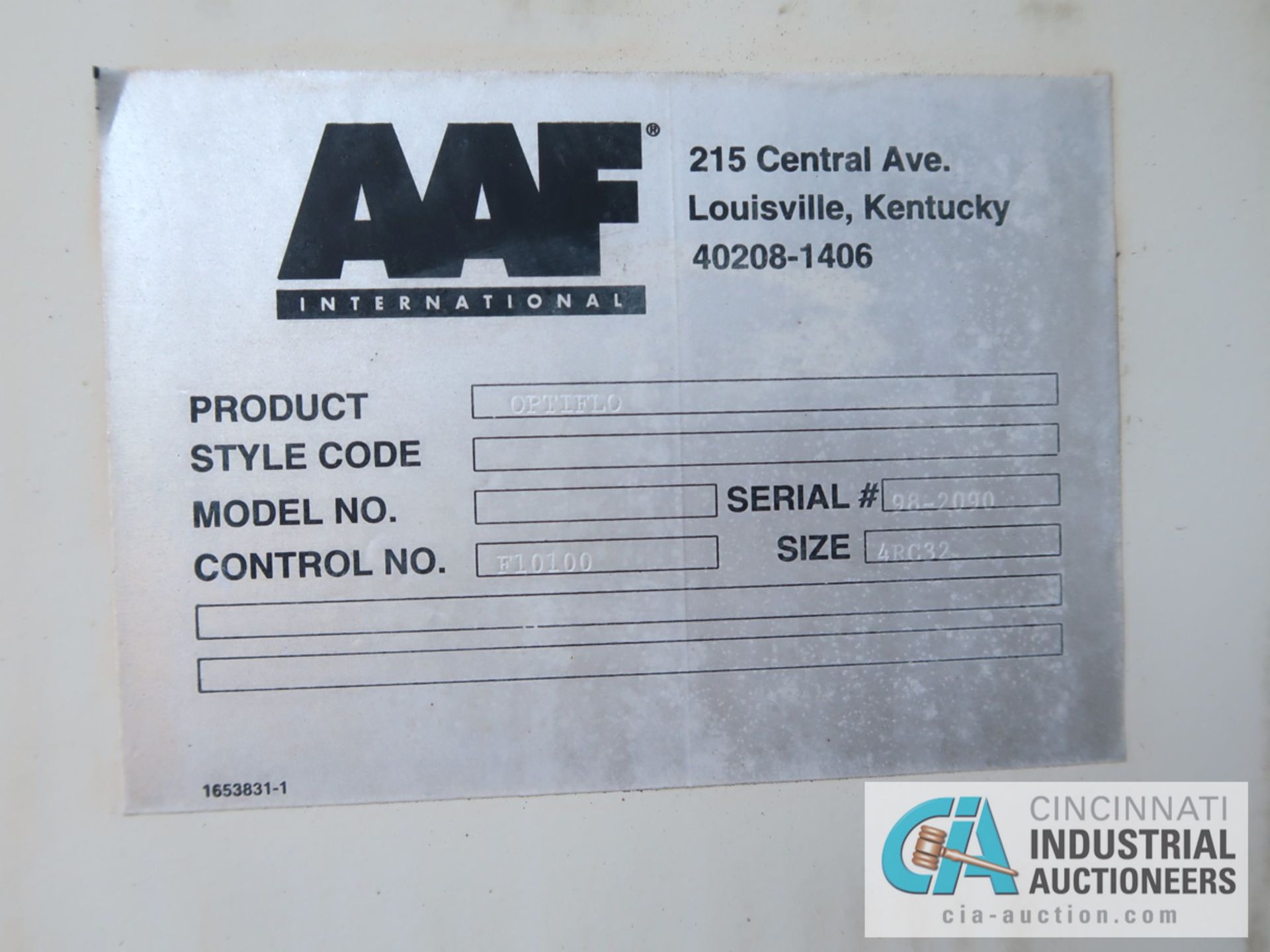 30-HP AAF INTERNATIONAL MODEL OPTIFLOW 4RC32 CARTRIDGE DUST COLLECTOR; S/N 98-0290 - Image 2 of 4