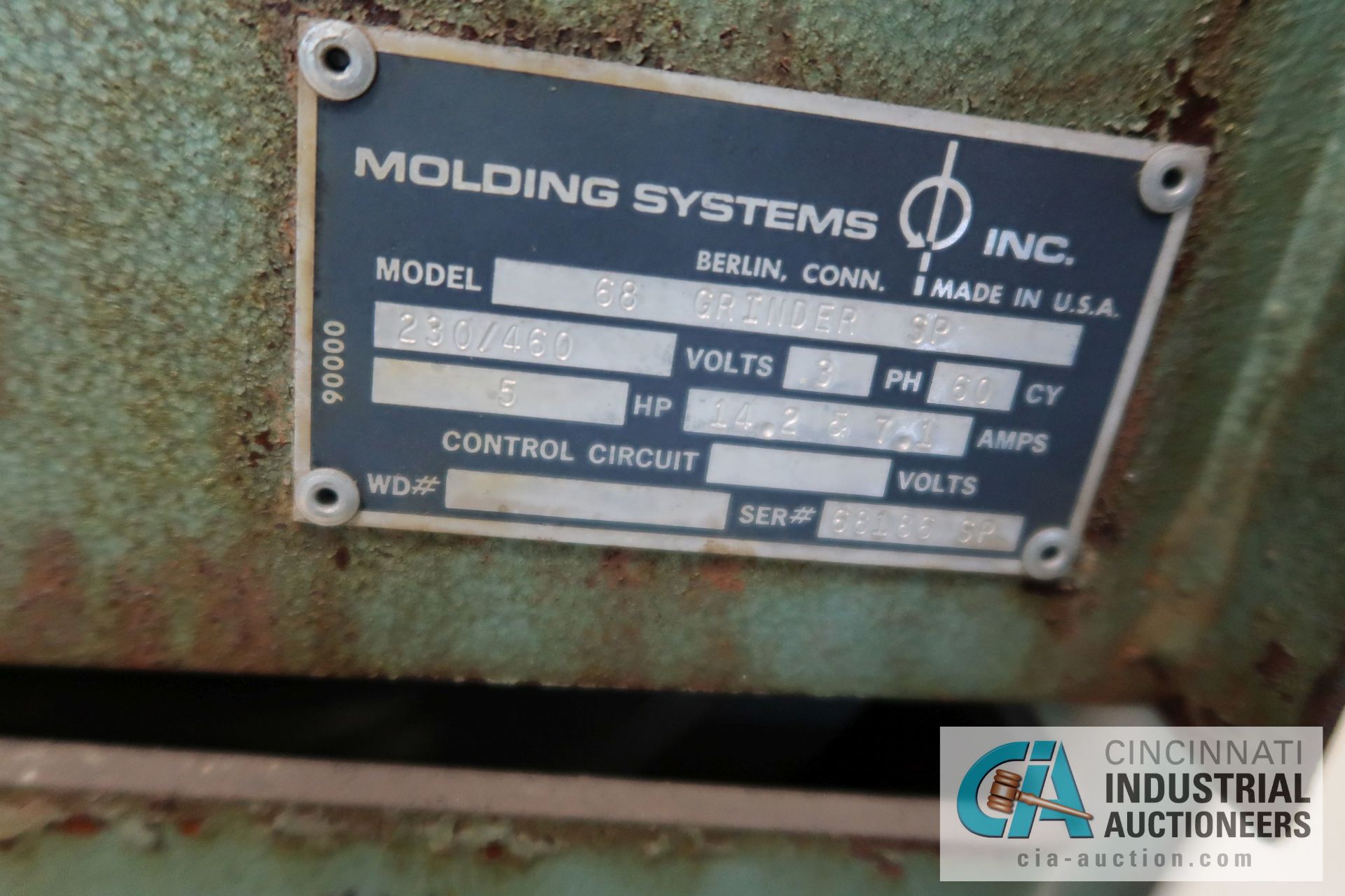 5 HP POLYMER MOLDING SYSTEM MODEL 68 GRINDER SP GRANULATOR - Image 3 of 3