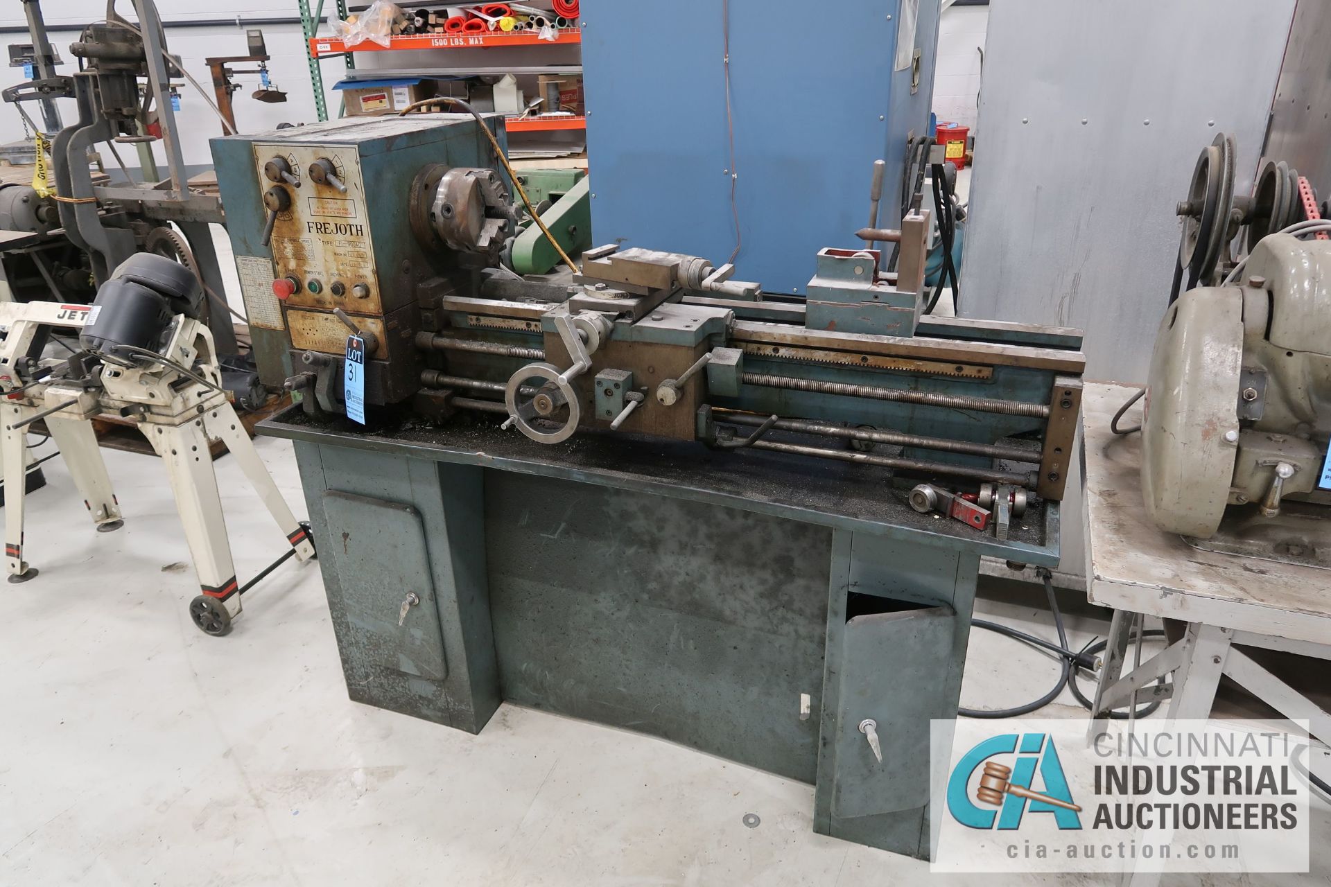 13" X 32" FREJOTH TYPE FI-900AG IAN SIZE ENGINE LATHE; S/N 12829, 220 VOLT (1996)