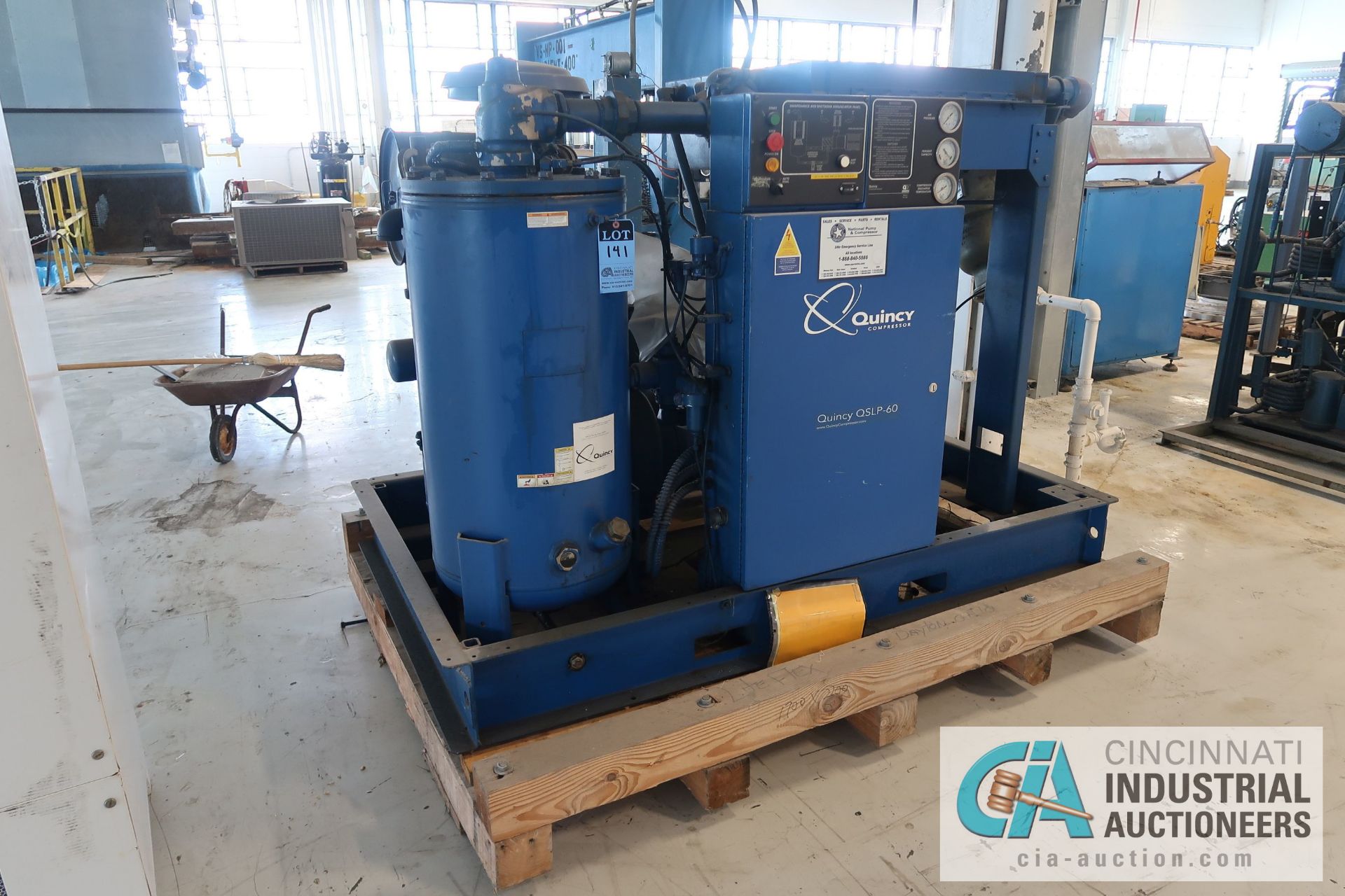 60 HP QUINCY MODEL QSLP-60 AIR COMPRESSOR; S/N UN052770, 15,700 HOURS (2005)