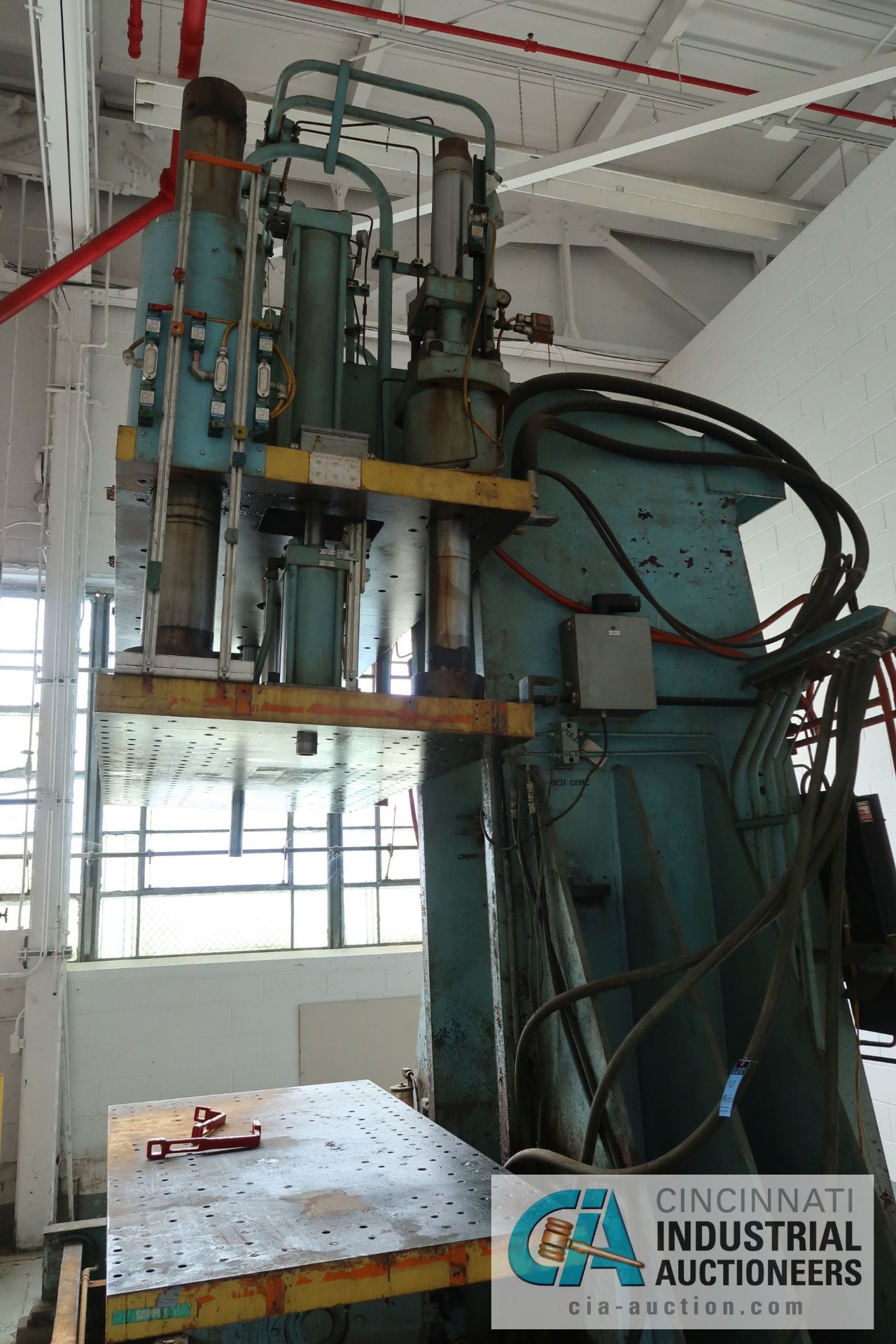 200 TON ADMIRAL EQUIPMENT CO. HYDRAULIC BOOKING PRESS FOR COMPOSITE MOLDING, RTM, PRE-PREG; 48" X - Image 10 of 11