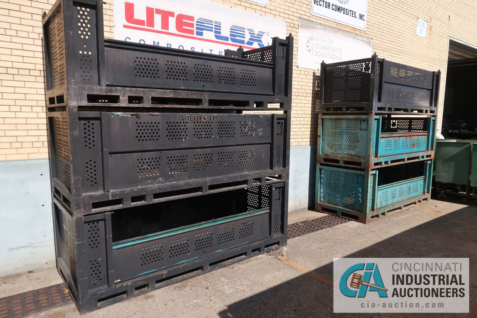108" X 44" X 38" HEAVY DUTY STEEL STACKING PARTS BASKETS