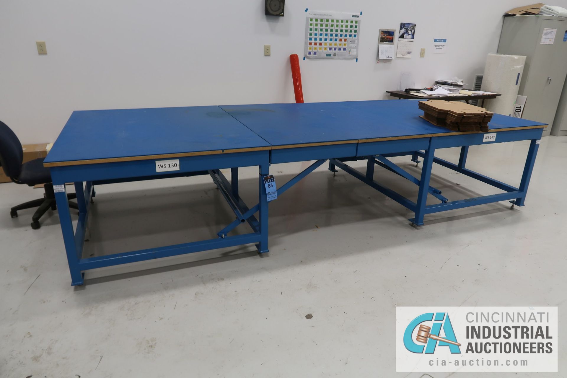 MK WELDING CUSTOM BUILT HD STEEL MATERIAL LAY-OUT TABLE WITH ADJUSTABLE FEET AND FOLDING MIDDLE