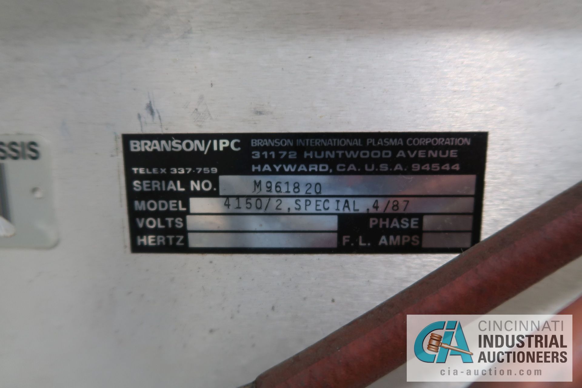 14" X 15" X 2' DEP BRANSON MODEL 415012 PLASTIC PLASMA ADHESION SURFACE TREATER; S/N M961820, WITH - Image 6 of 6