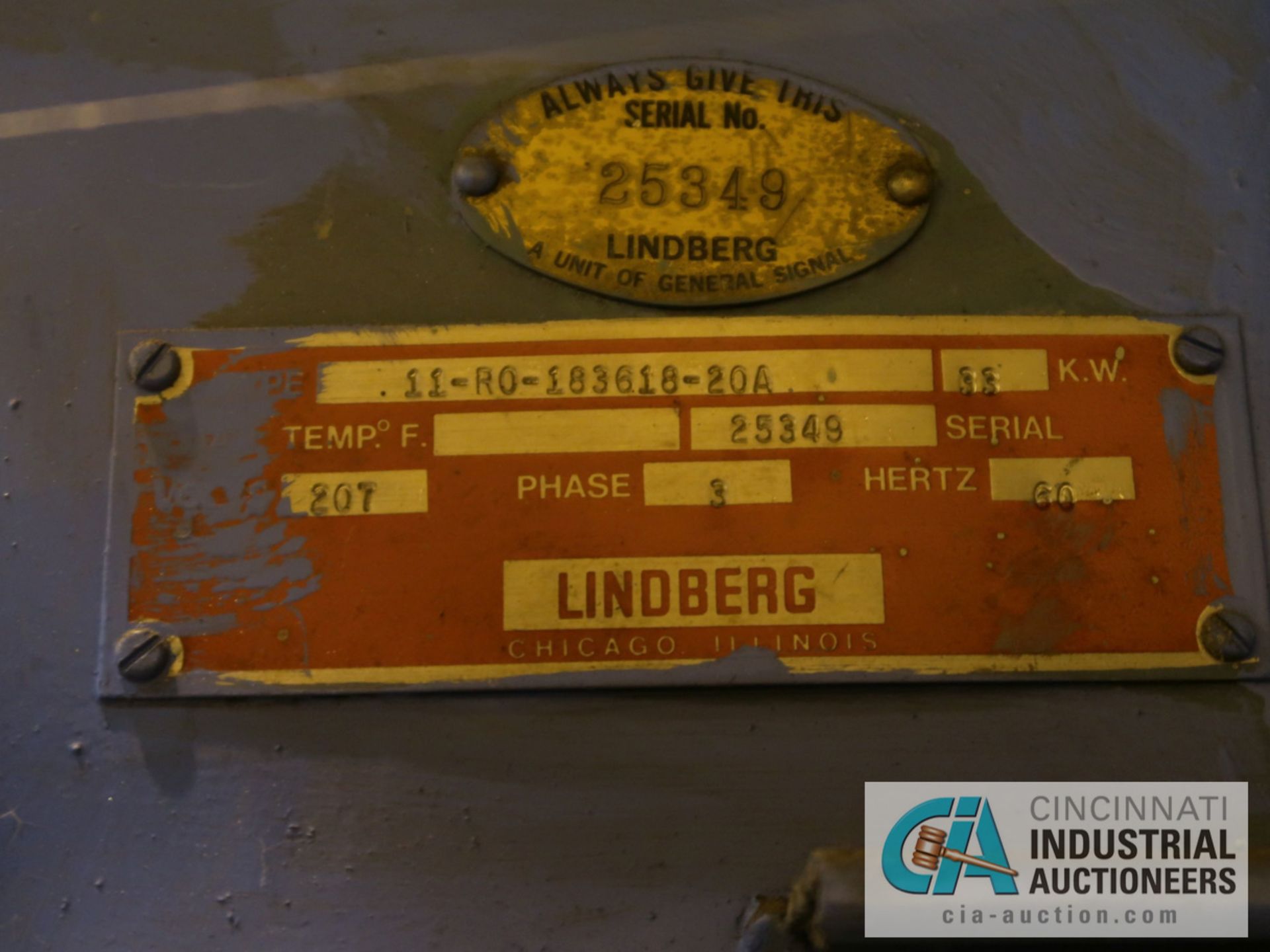 LINDBERG TYPE 11-RO-183618-20A ELECTRIC FURNACE - Image 7 of 7