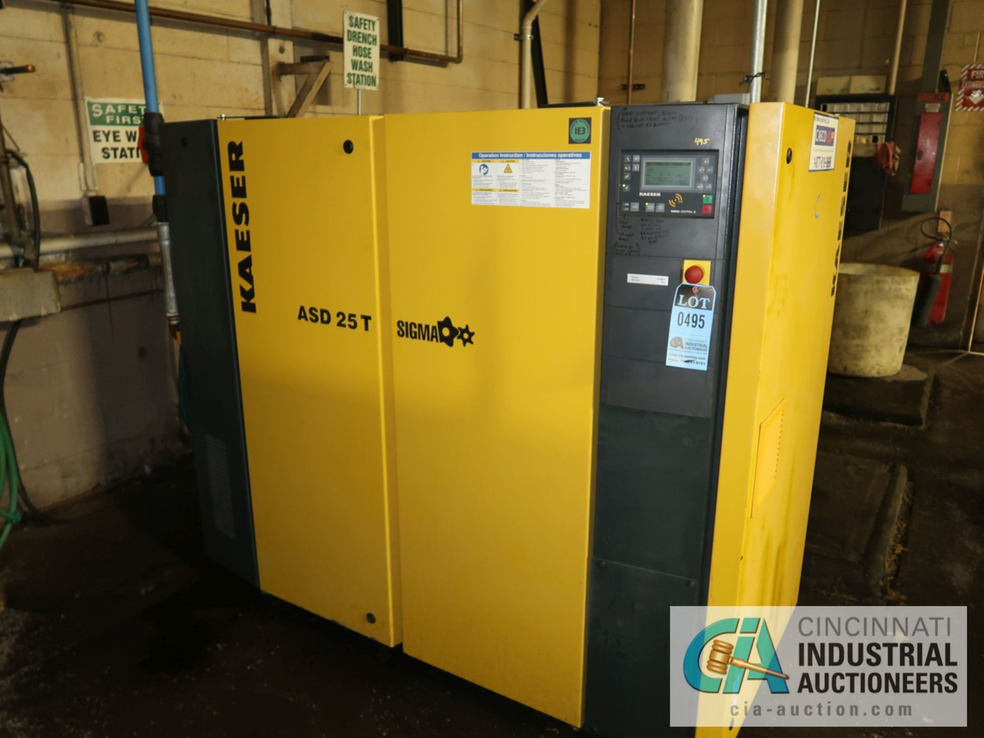 25-HP KAESER MODEL ASD-25T AIR COMPRESSORS; S/N 1012, BUILT-IN MODEL ABT-60 DRYERS, APPROX. 16,880