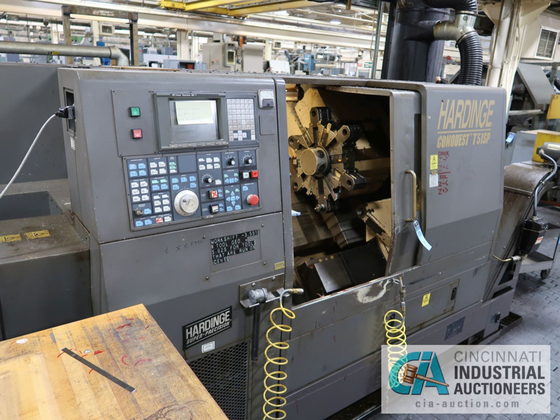 HARDINGE CONQUEST TS-51SP MODEL CS-51 CNC TURNING CENTER W/ LIVE TOOLING; FANUC 18T CONTROL, 8" - Image 3 of 12