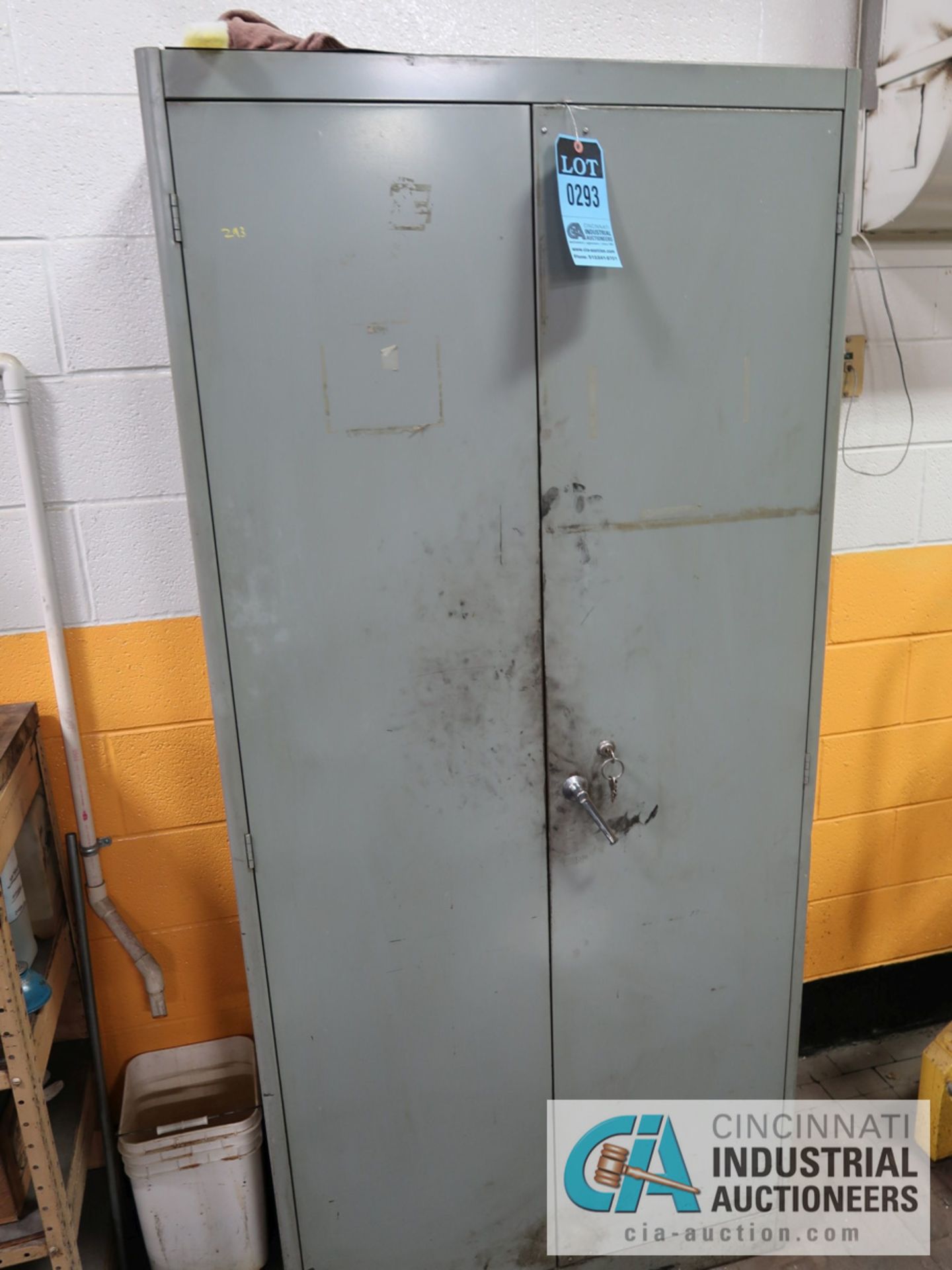 2-DOOR STEEL CABINET WITH CONTENTS