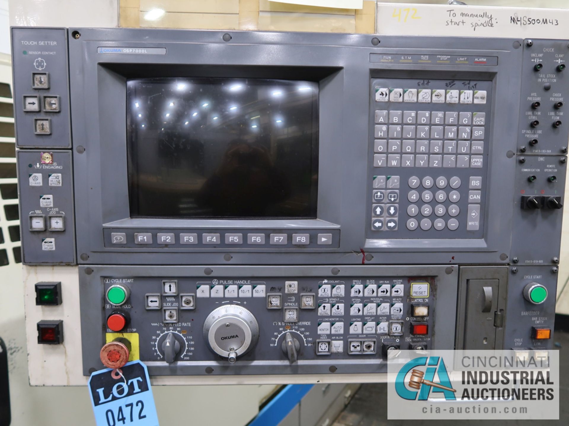 OKUMA MODEL LB45II-M CNC TURNING CENTERS W/ LIVE TOOLING; S/N 0136, W/ OSP 700L CONTROL - Image 4 of 11