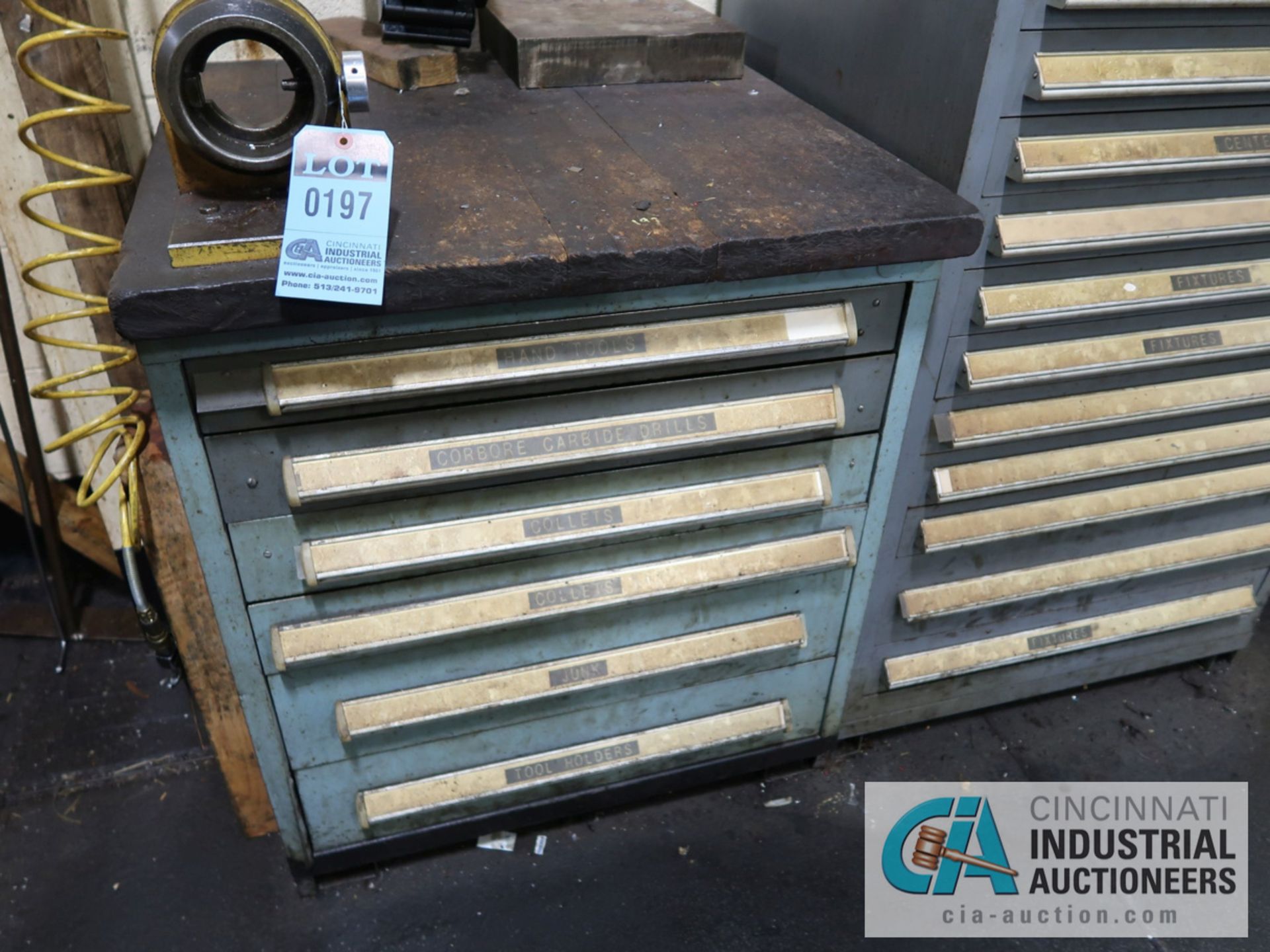 6-DRAWER TOOLING CABINET WITH ASSORTED MILLING TOOLING