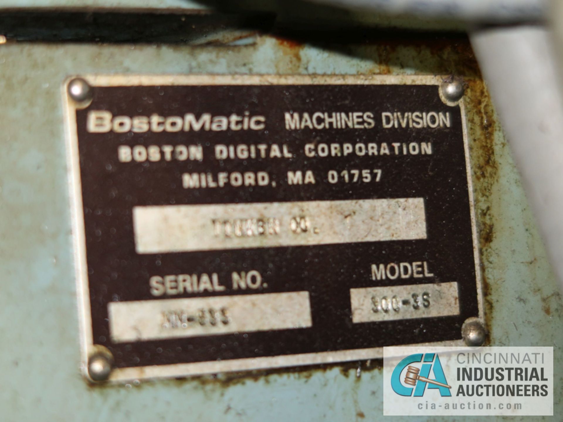 BOSTOMATIC MODEL 300 CNC VERTICAL MACHINING CENTER; S/N MM533, 12" X 42" TABLE, HEAT EXCHANGER, TEMP - Image 8 of 8