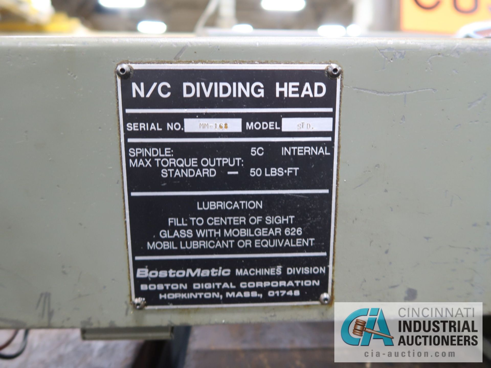 BOSTOMATIC MODEL STD N/C DIVIDING HEAD; S/N MM-168 - Image 4 of 4